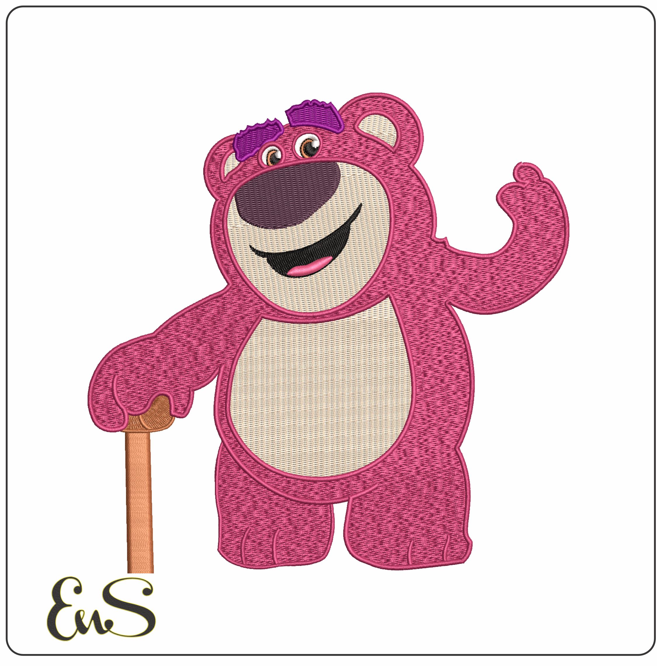 Lotso Teddy Toy Story 3 Cartoon - Elegant embroidery design file - instant download