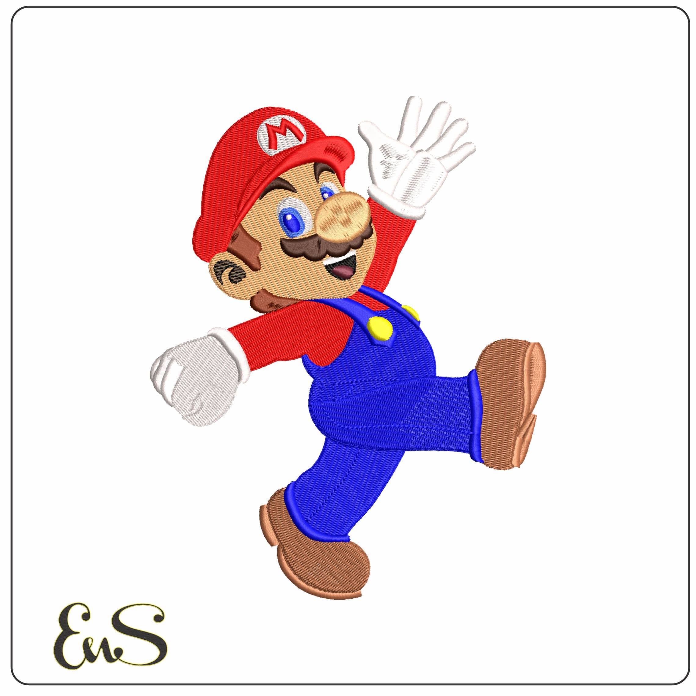 Mario Bros Marching Super Mario - Elegant embroidery design file - instant download