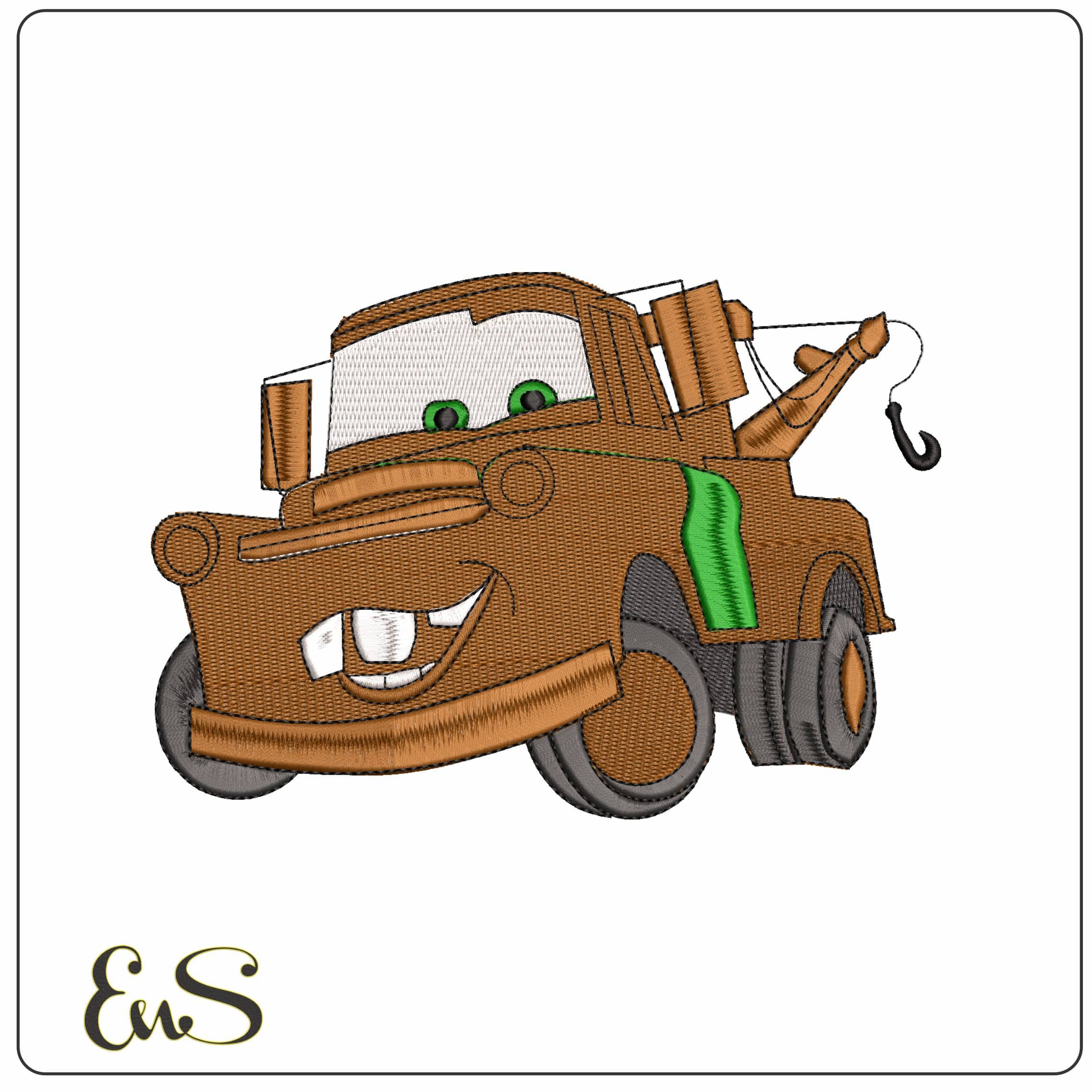 Matter Tow Truck Cars - Elegant embroidery design file - instant download