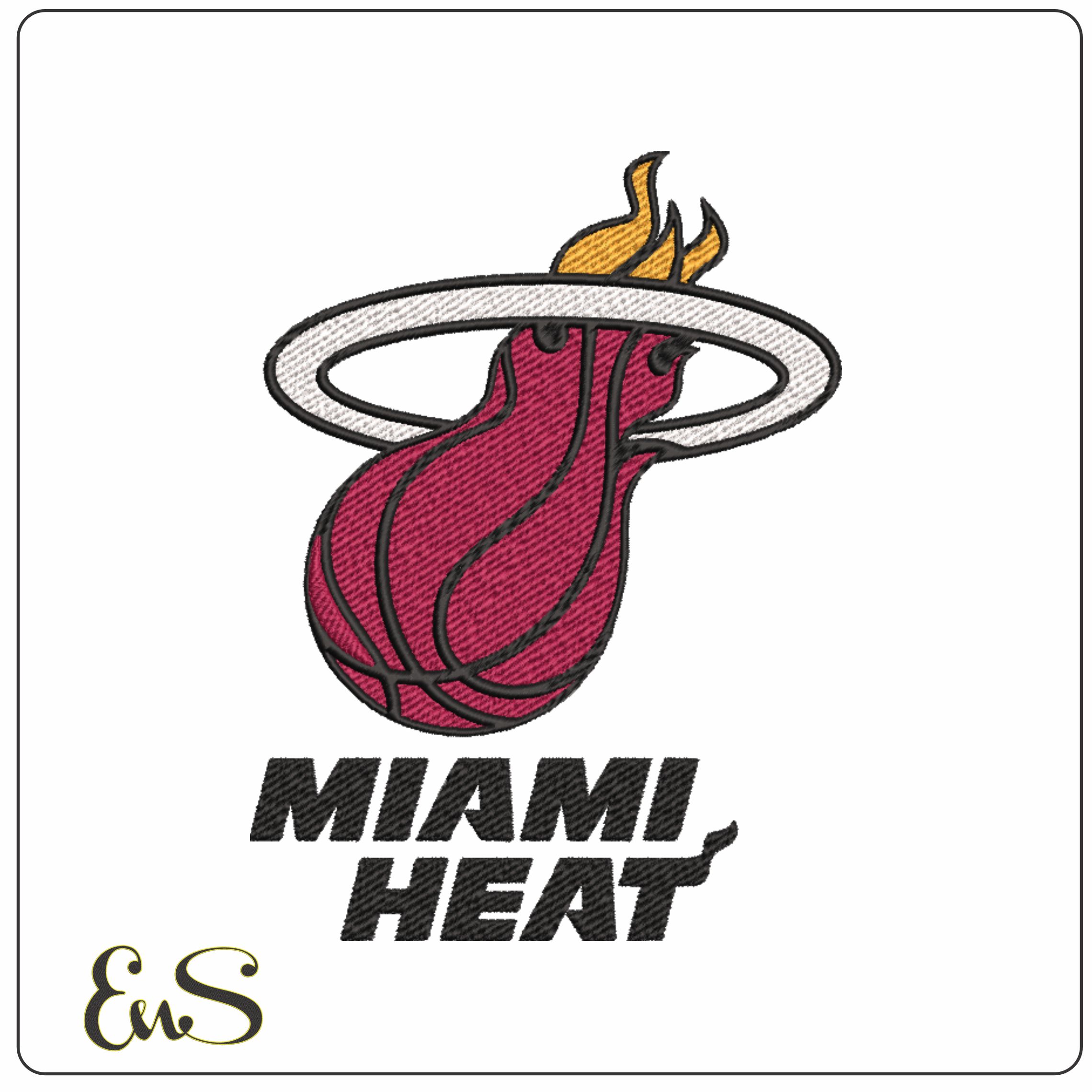 Miami Heat  - Elegant embroidery design file - instant download