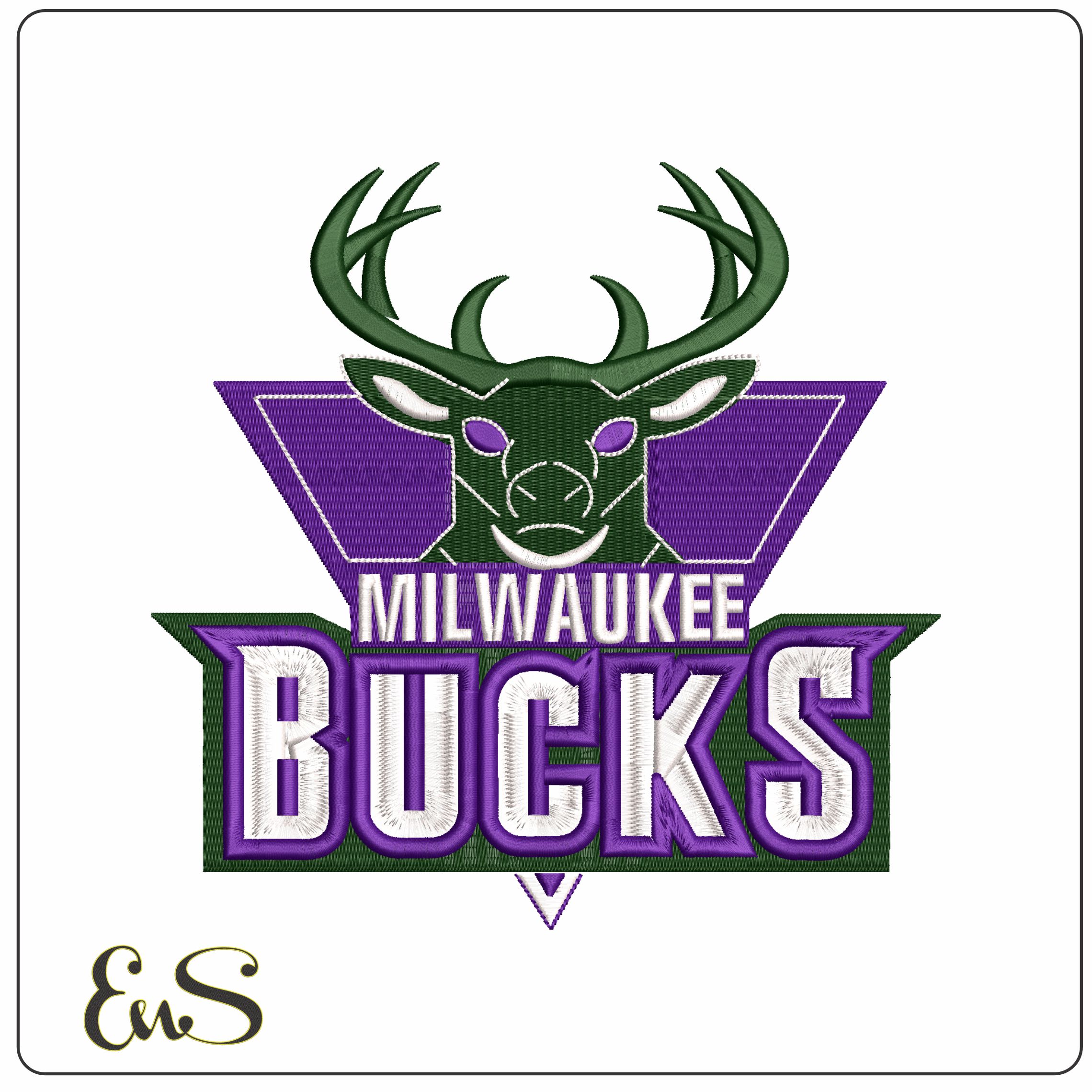 Milwaukee Bucks  - Elegant embroidery design file - instant download
