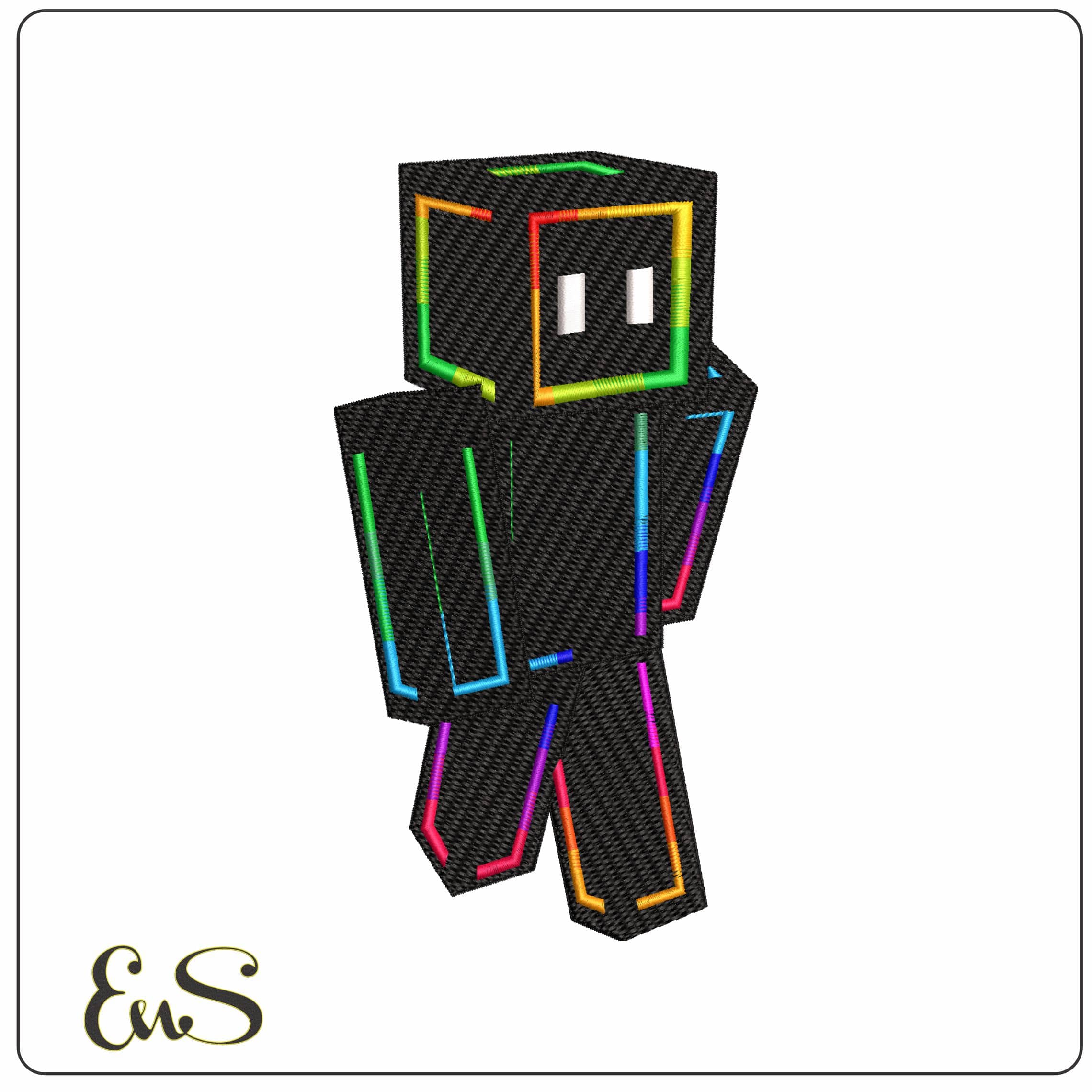Minecraft Skin Advanced RGB  - Elegant embroidery design file - instant download