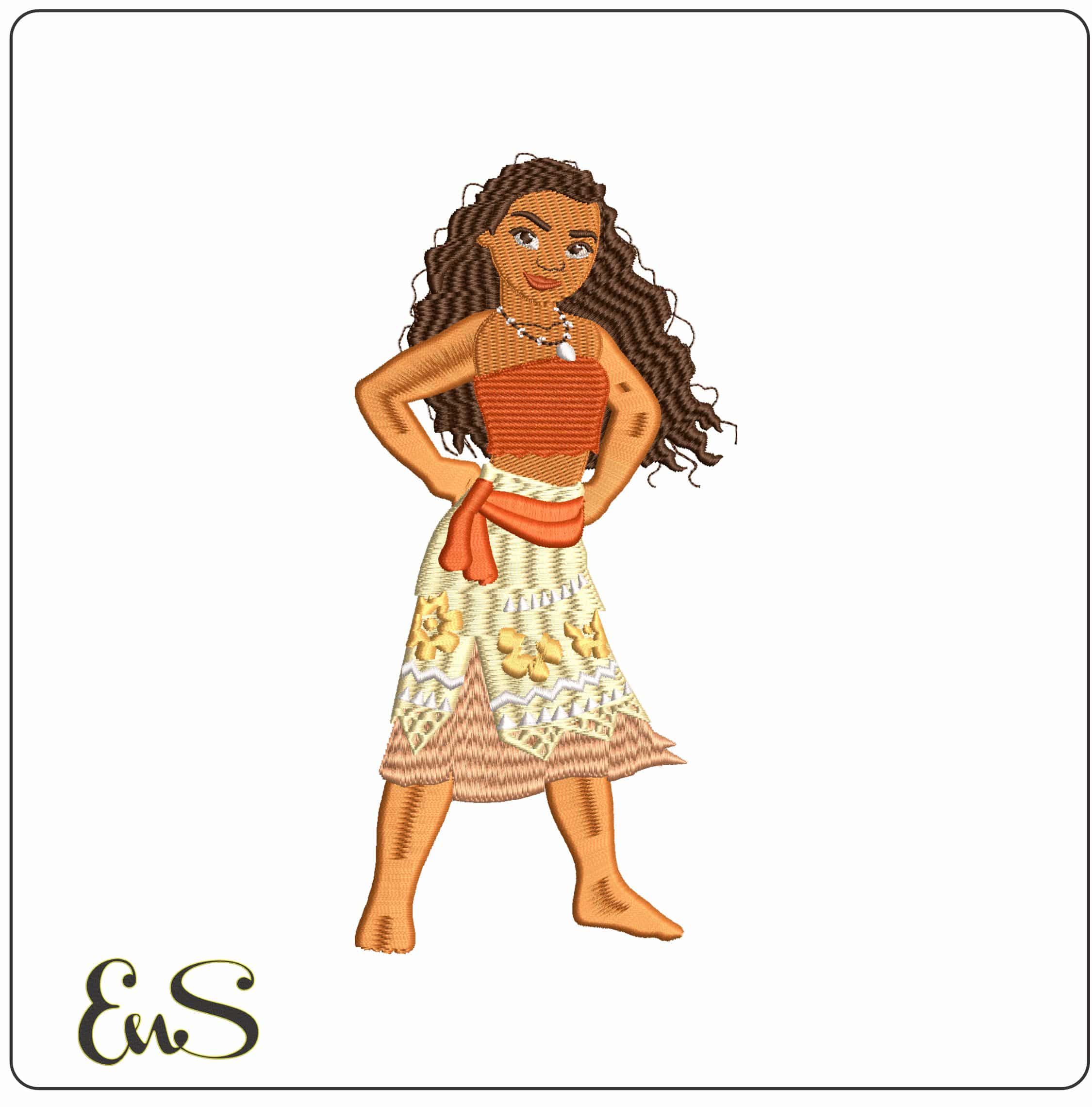 Moana Cartoon  - Elegant embroidery design file - instant download
