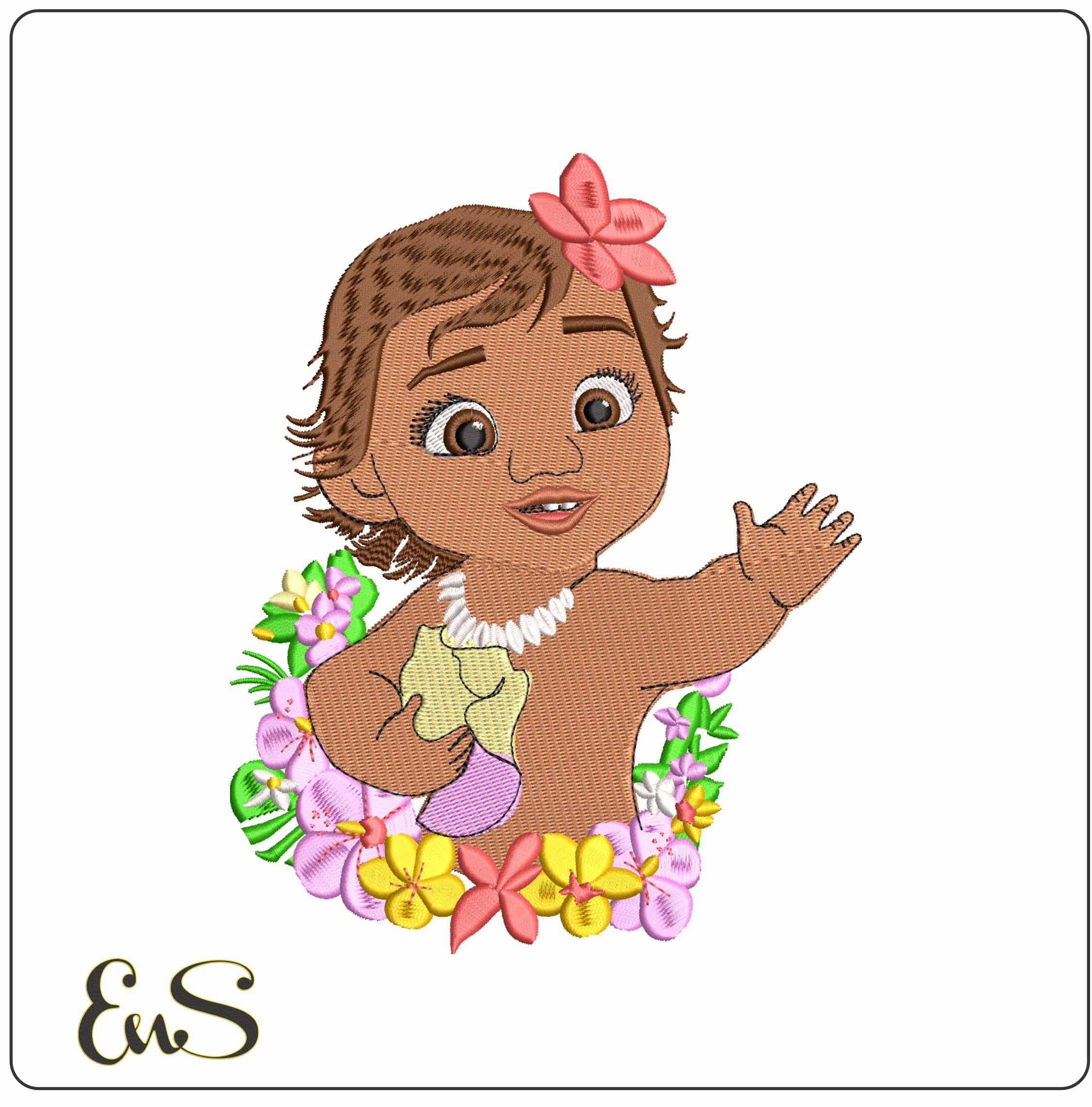 Moana Baby  - Elegant embroidery design file - instant download