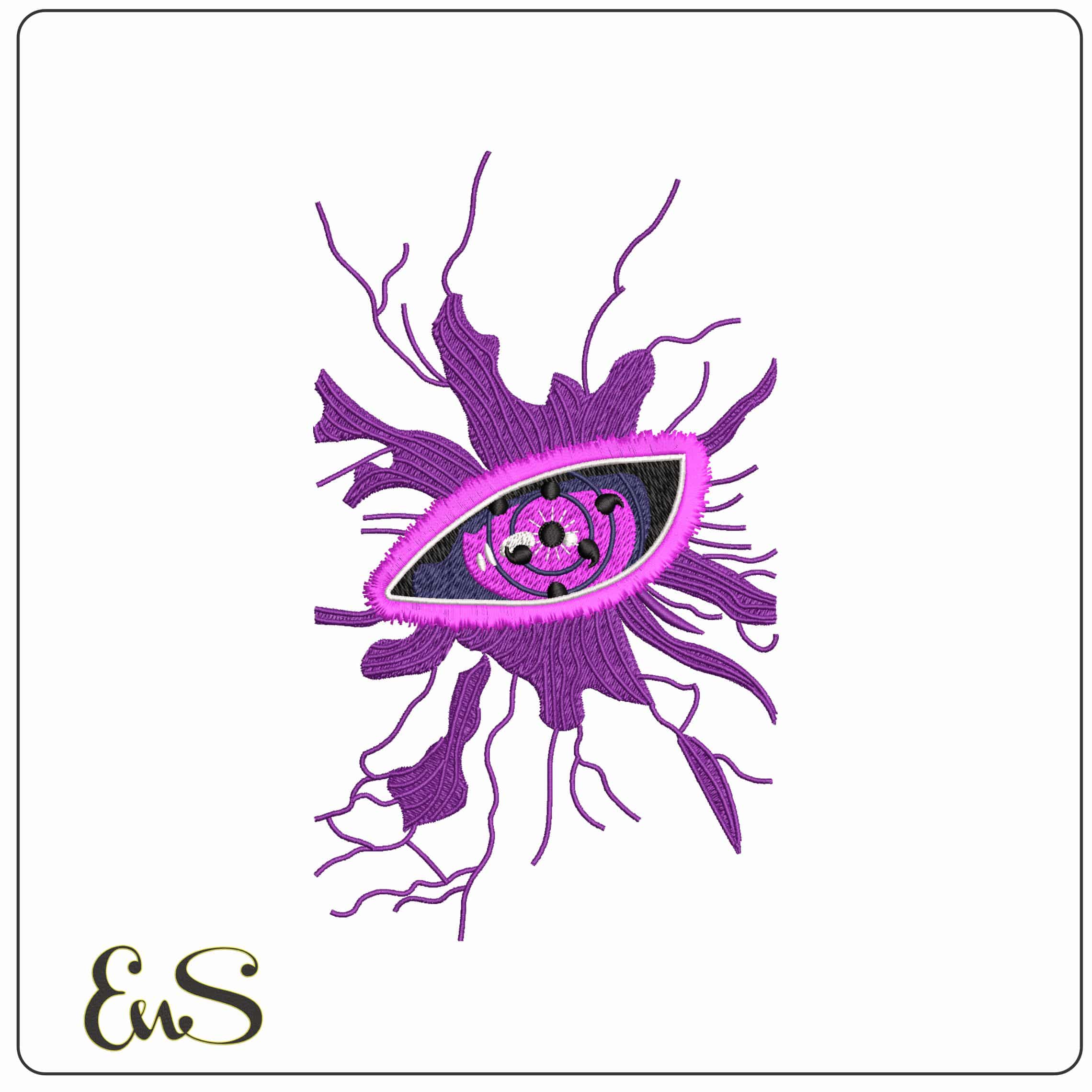 Naruto Eye Anime - Elegant embroidery design file - instant download