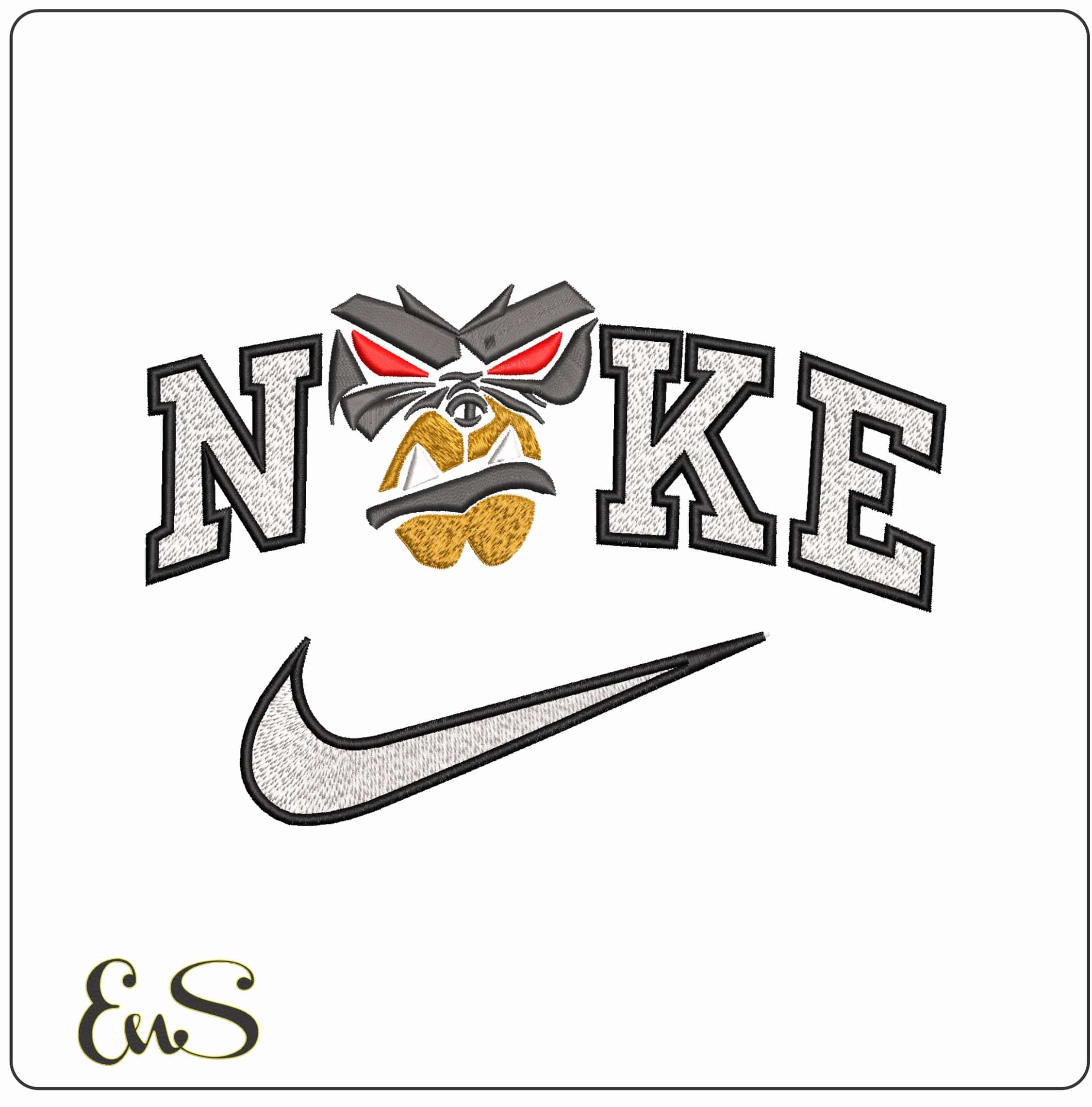 Nike Angry Eyed Gorilla Face  - Elegant embroidery design file - instant download