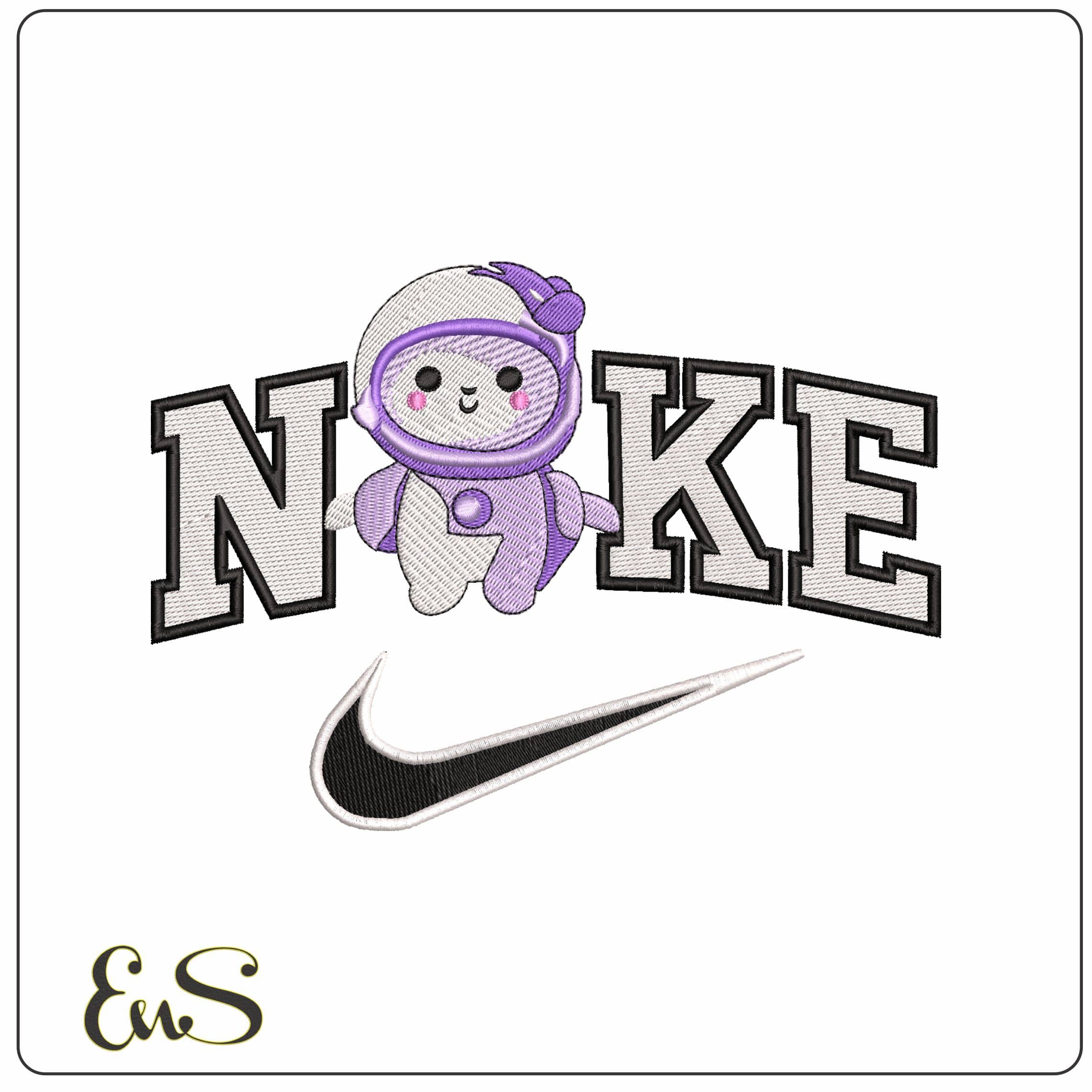 Nike Astronaut Chrildren Design - Elegant embroidery design file - instant download
