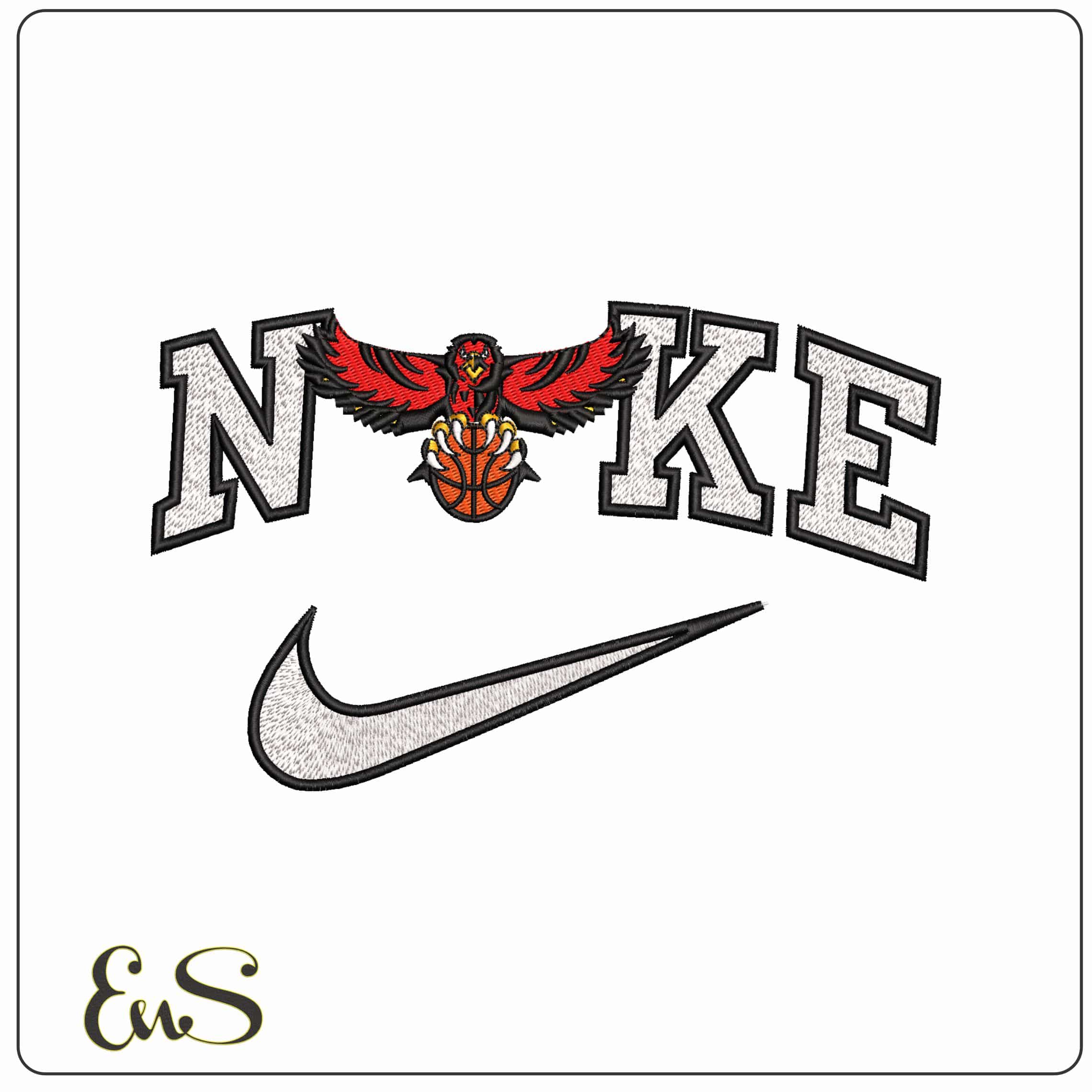 Nike Atlanta Hawks Logo  - Elegant embroidery design file - instant download