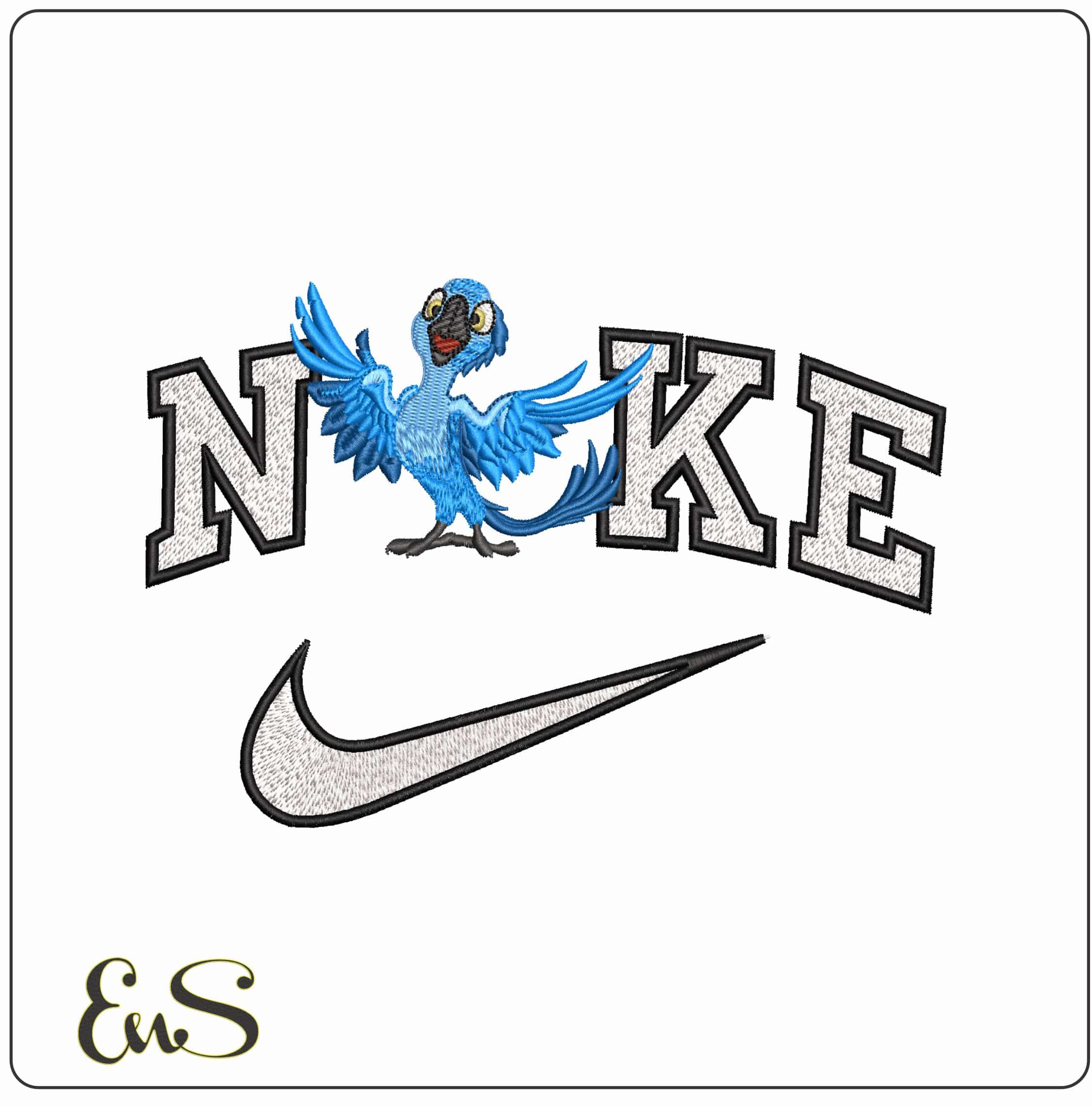 Nike Blu Rio Cartoon  - Elegant embroidery design file - instant download