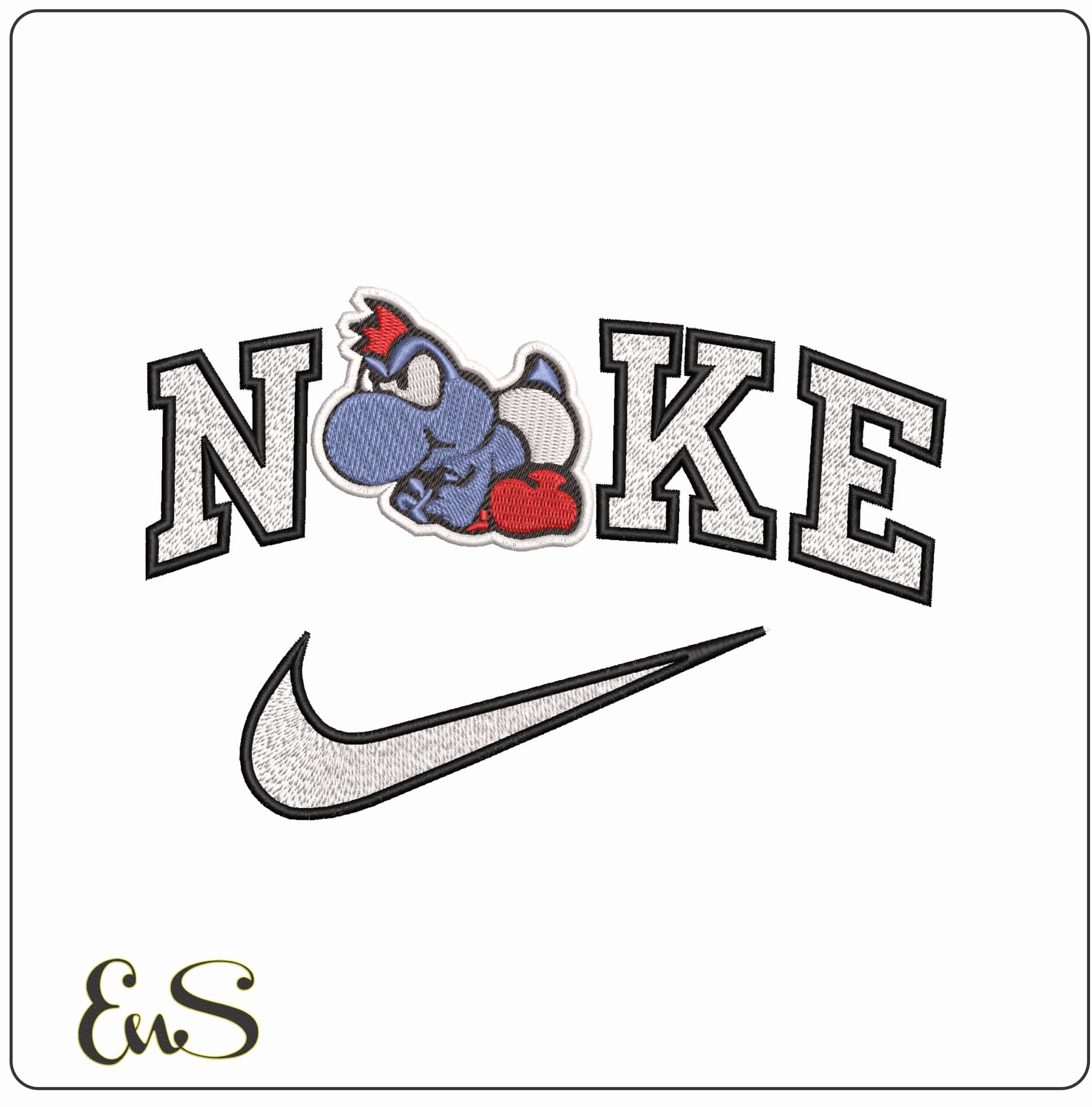 Nike Boshi Super Mario Bros  - Elegant embroidery design file - instant download