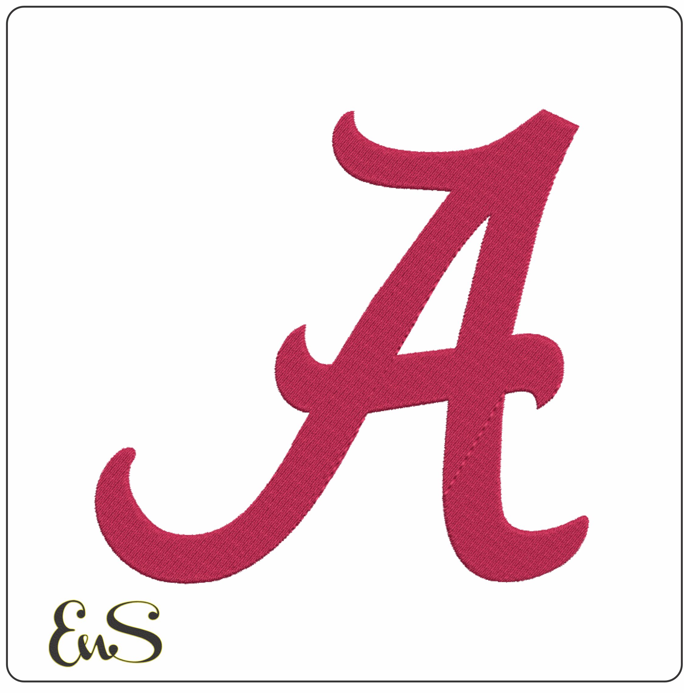 Alabama Athletics embroidery design - Crimson Tide Logo embroidery machine pattern AA embroidery file