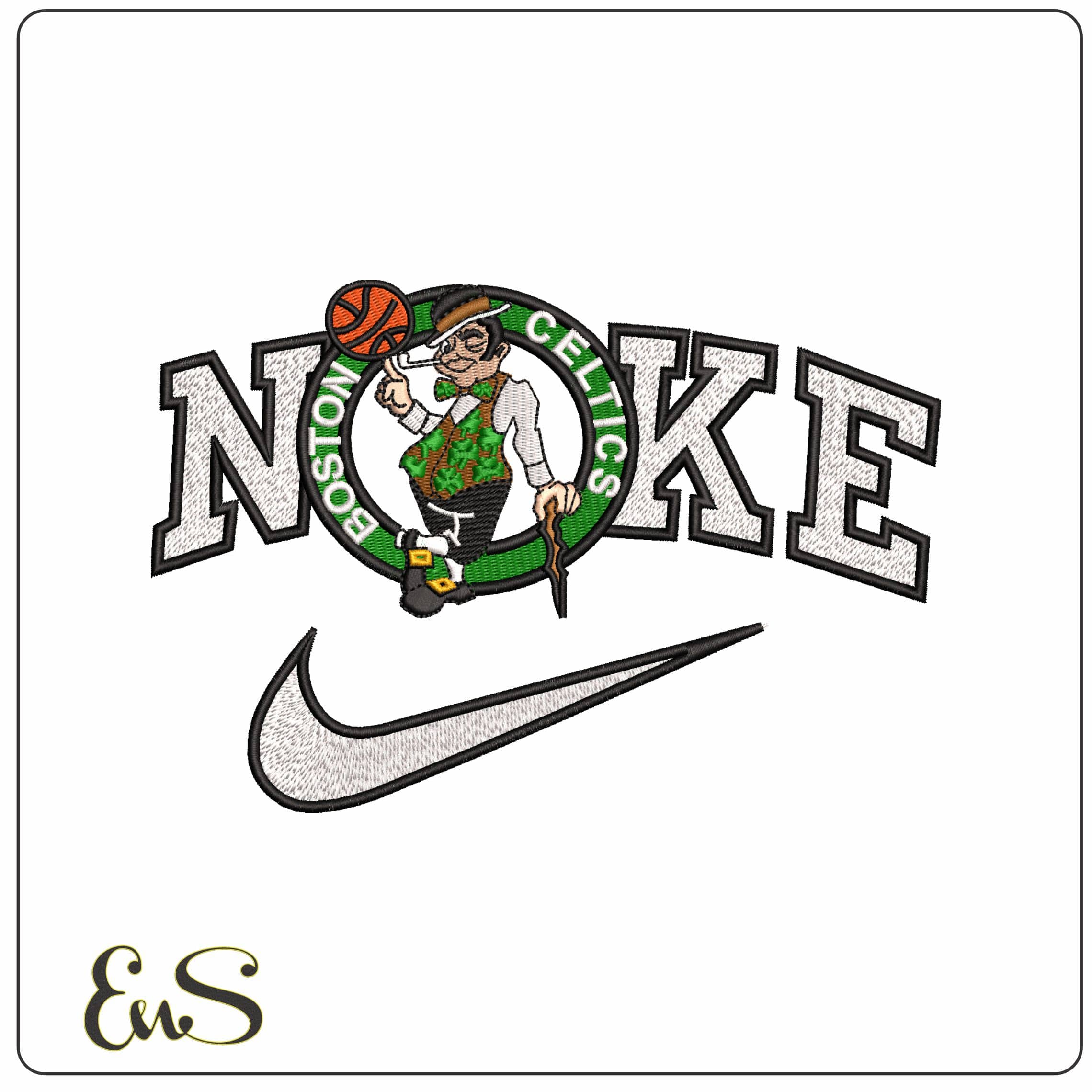 Nike Boston Celtics  - Elegant embroidery design file - instant download