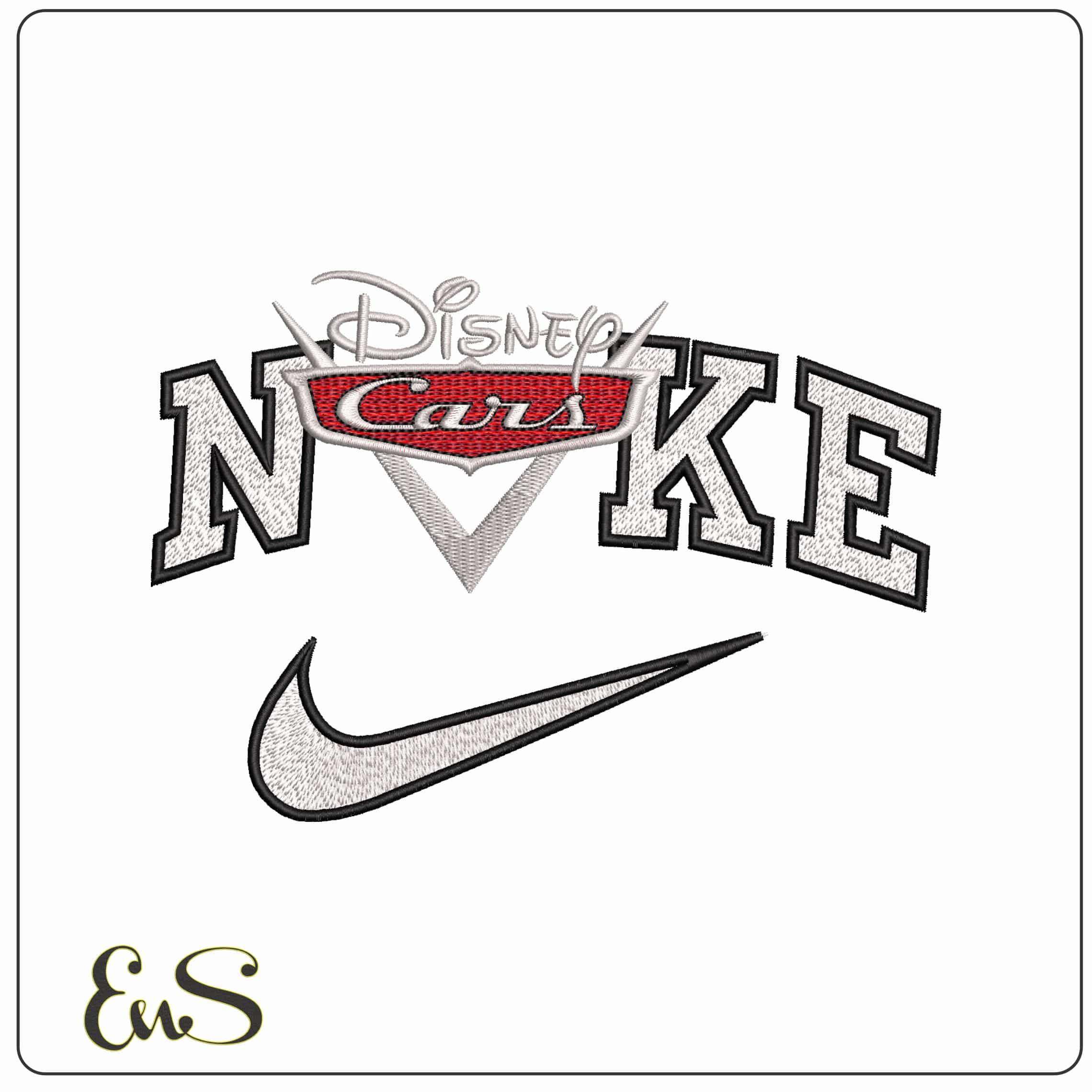 Nike Cars Logo Disney  - Elegant embroidery design file - instant download