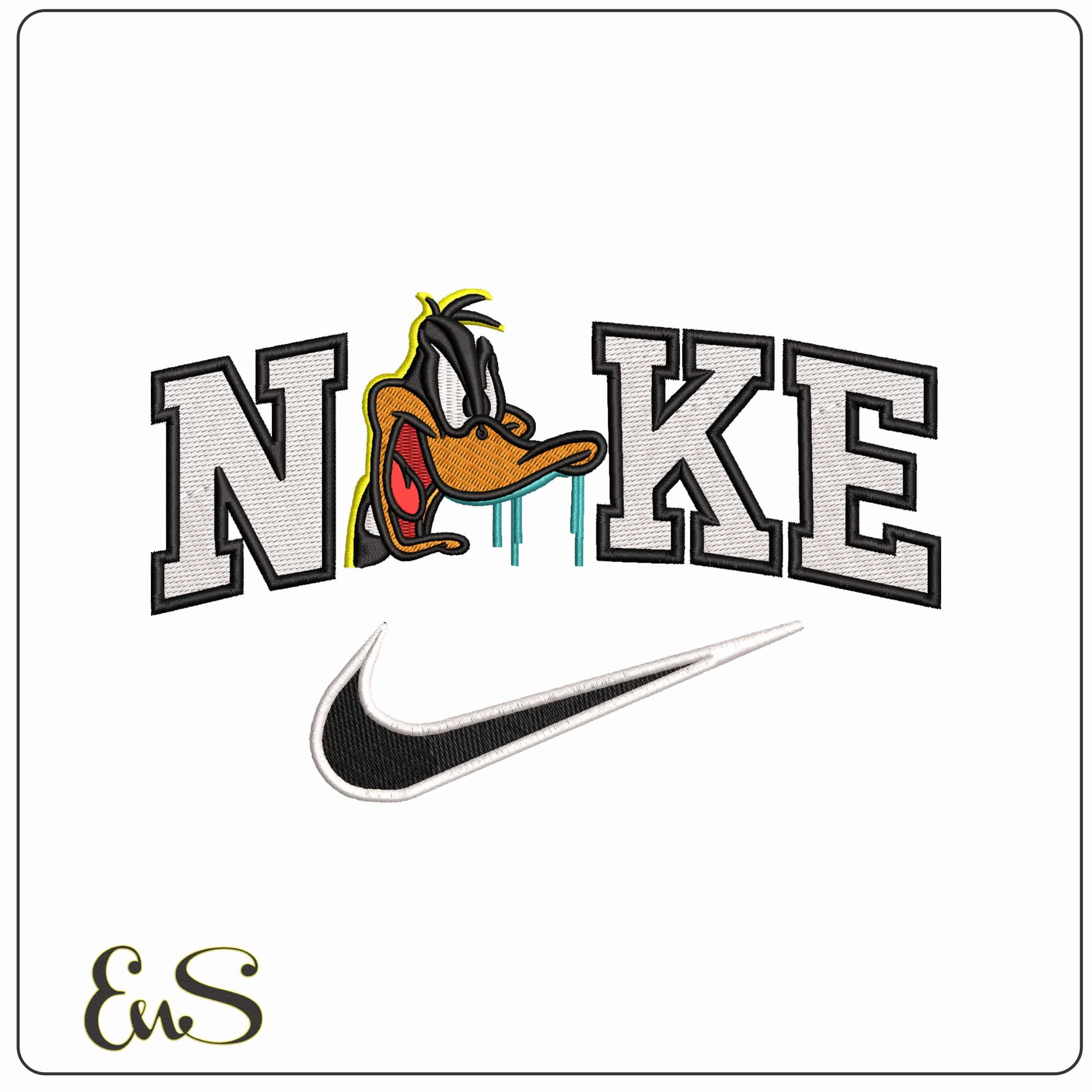 Nike Daffy Duck Head Drawling  - Elegant embroidery design file - instant download