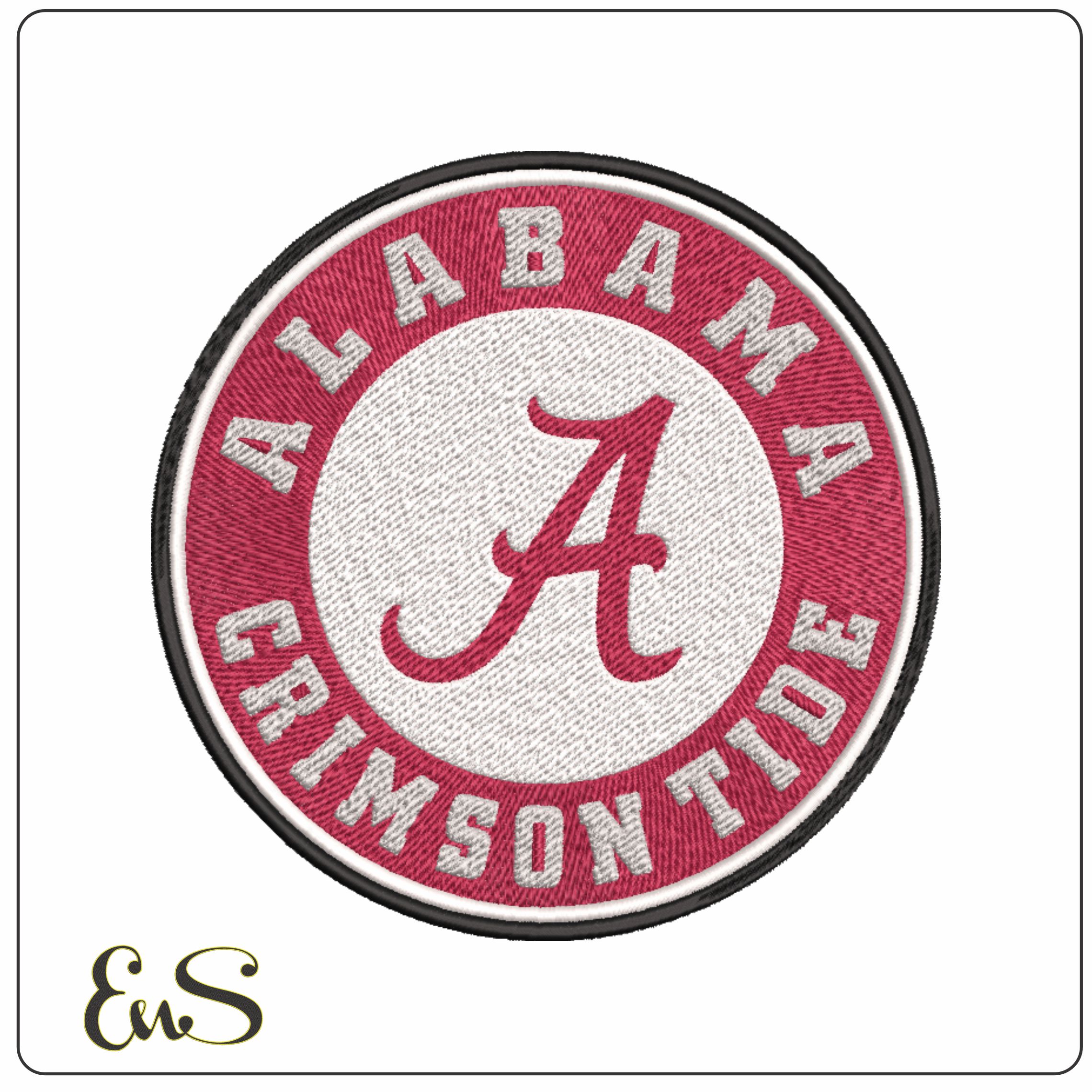 Alabama Athletics Emblem embroidery design - Crimson Tide Logo embroidery machine pattern AA embroidery file