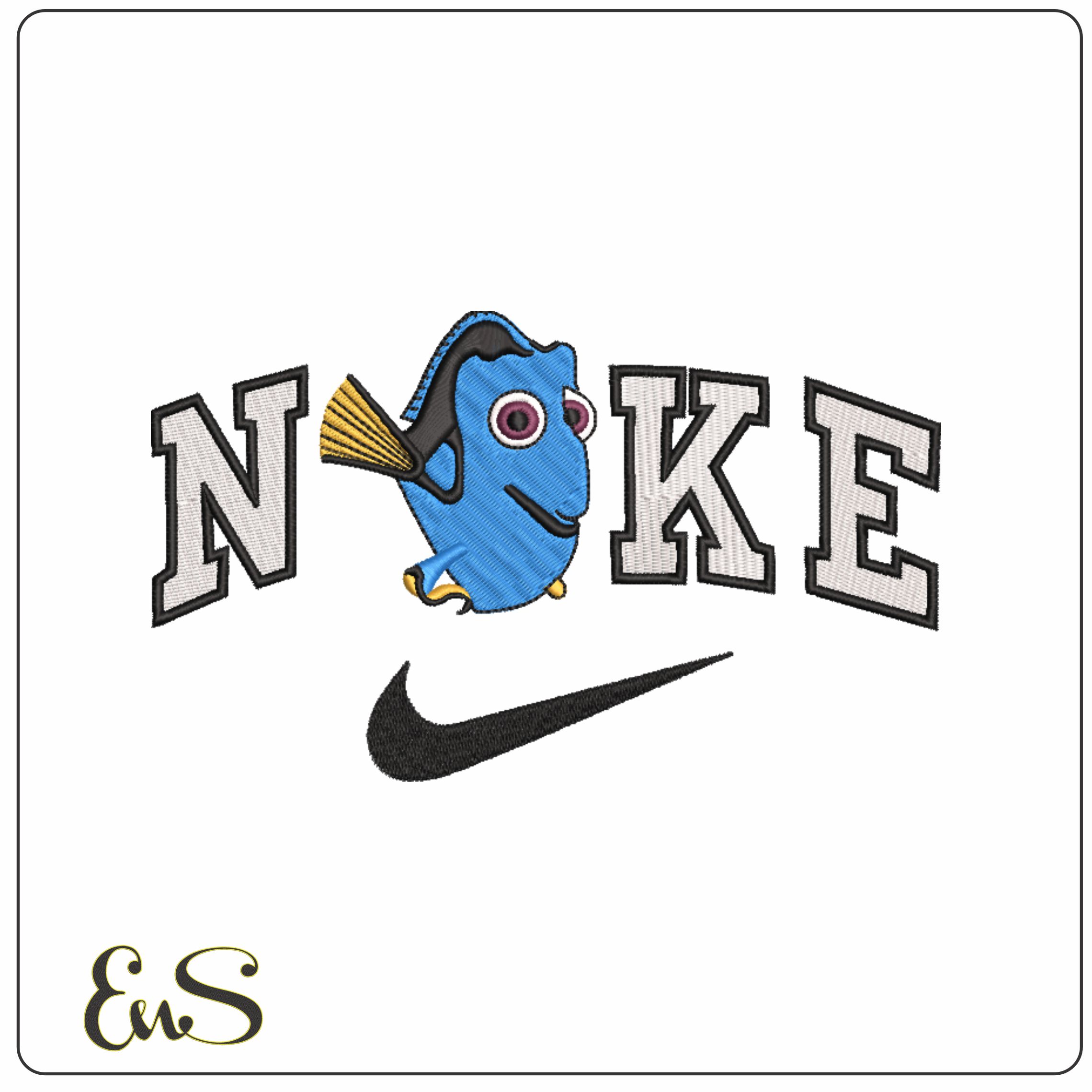 Nike Dory Finding Nemo   - Elegant embroidery design file - instant download