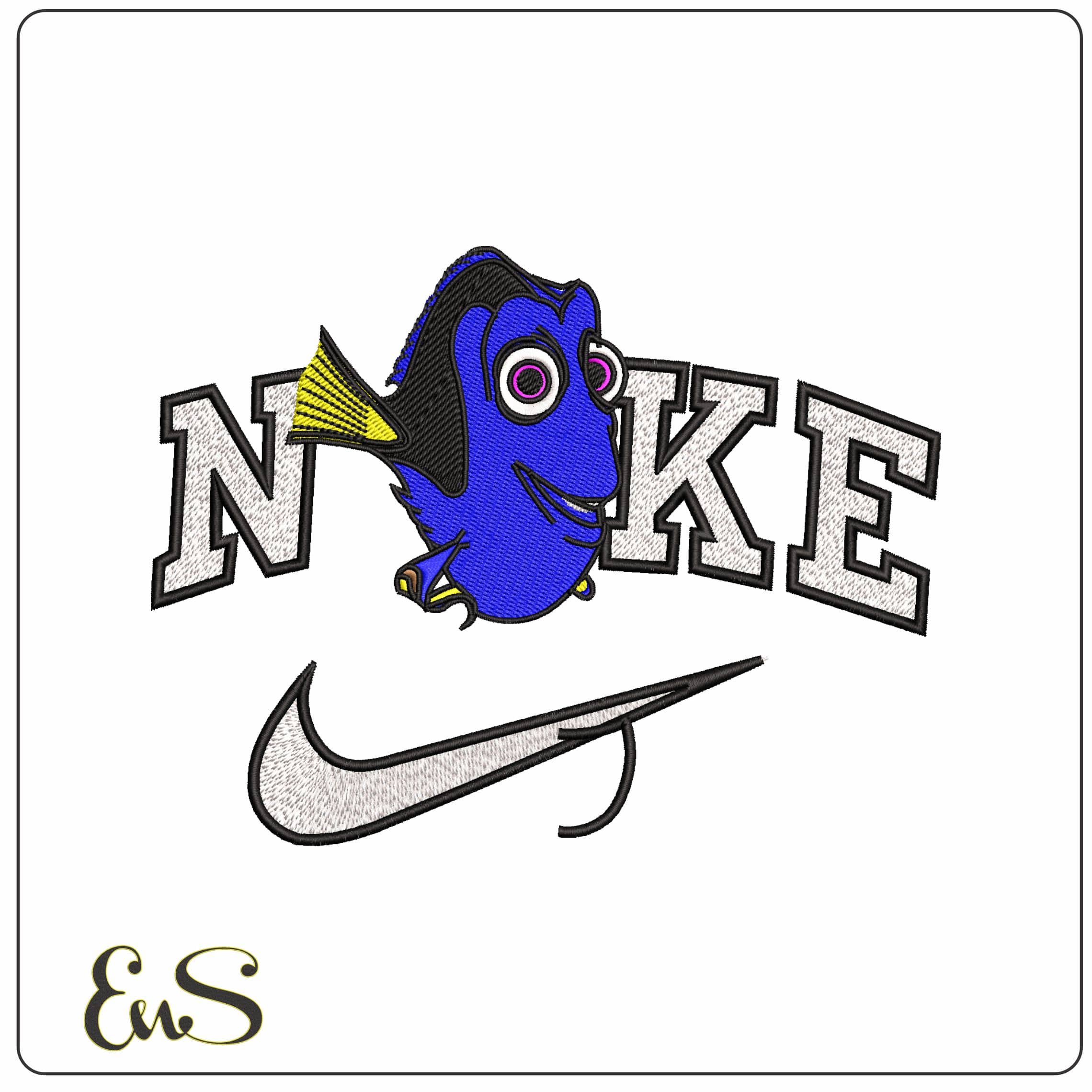 Nike Dory Finding Nemo   - Elegant embroidery design file - instant download
