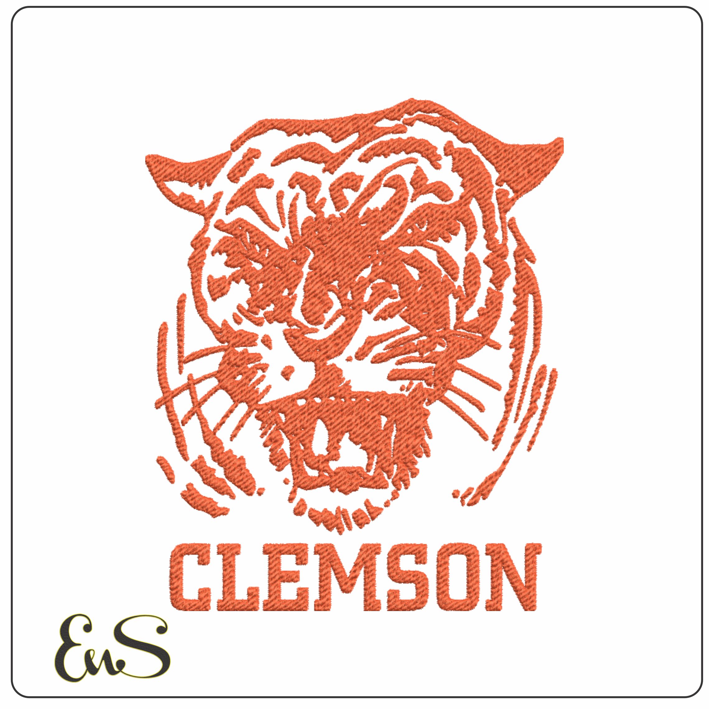 Clemson Tigers 1965 embroidery design - Clemson University embroidery machine pattern digitized file - instant download in a frame