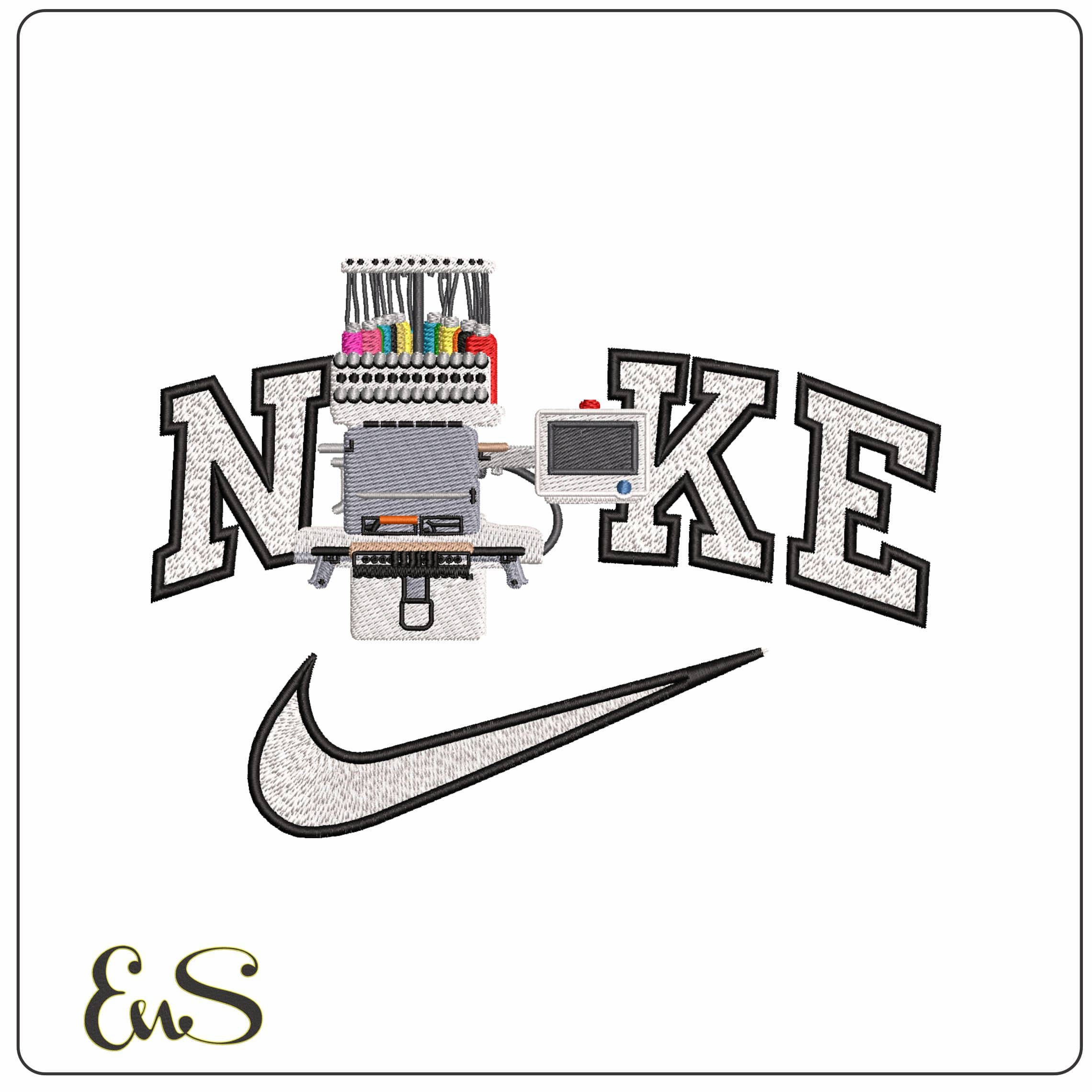 Nike Embroidery Machine   - Elegant embroidery design file - instant download