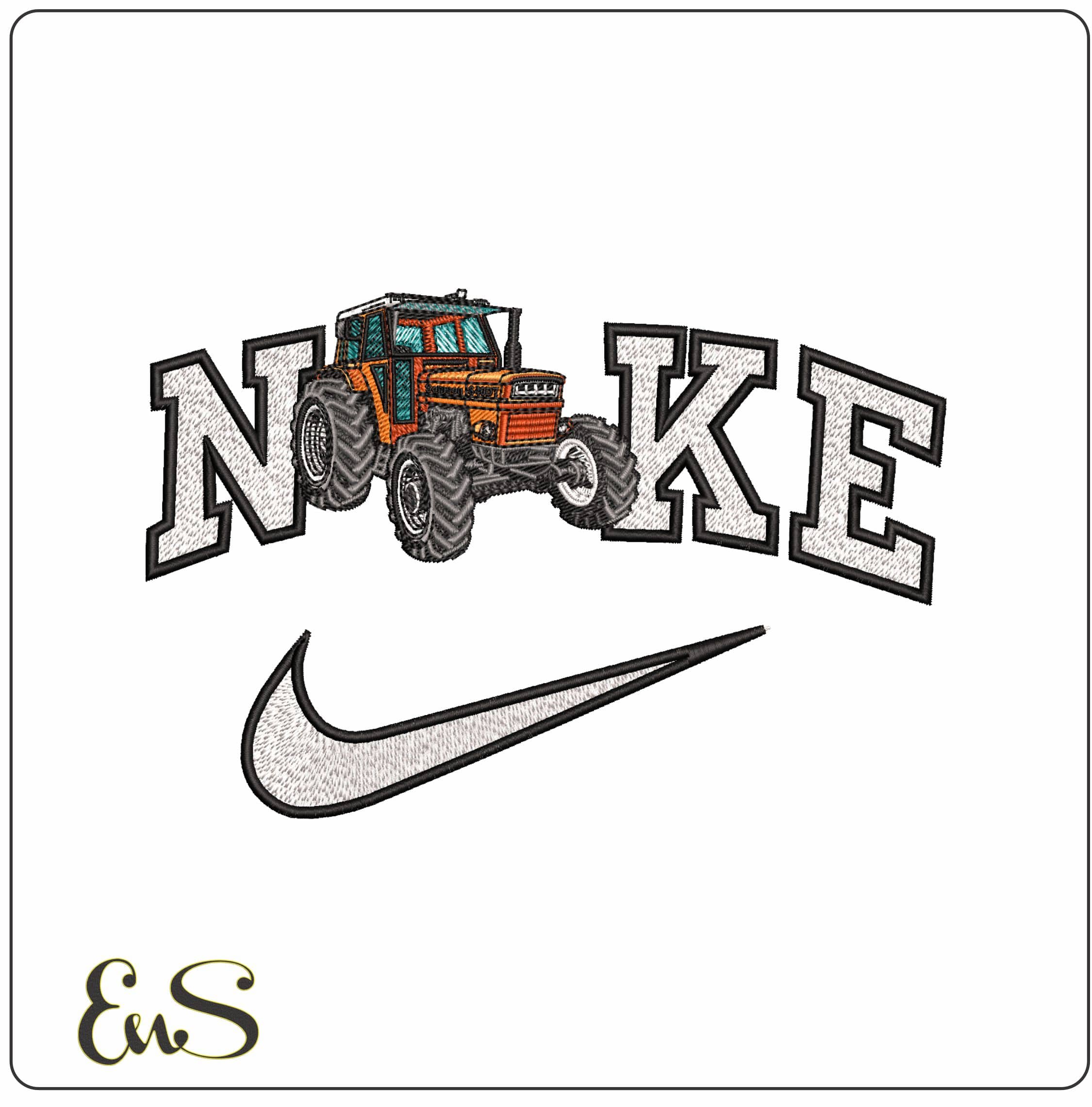 Nike FIAT someca 640dt Tractor  - Elegant embroidery design file - instant download