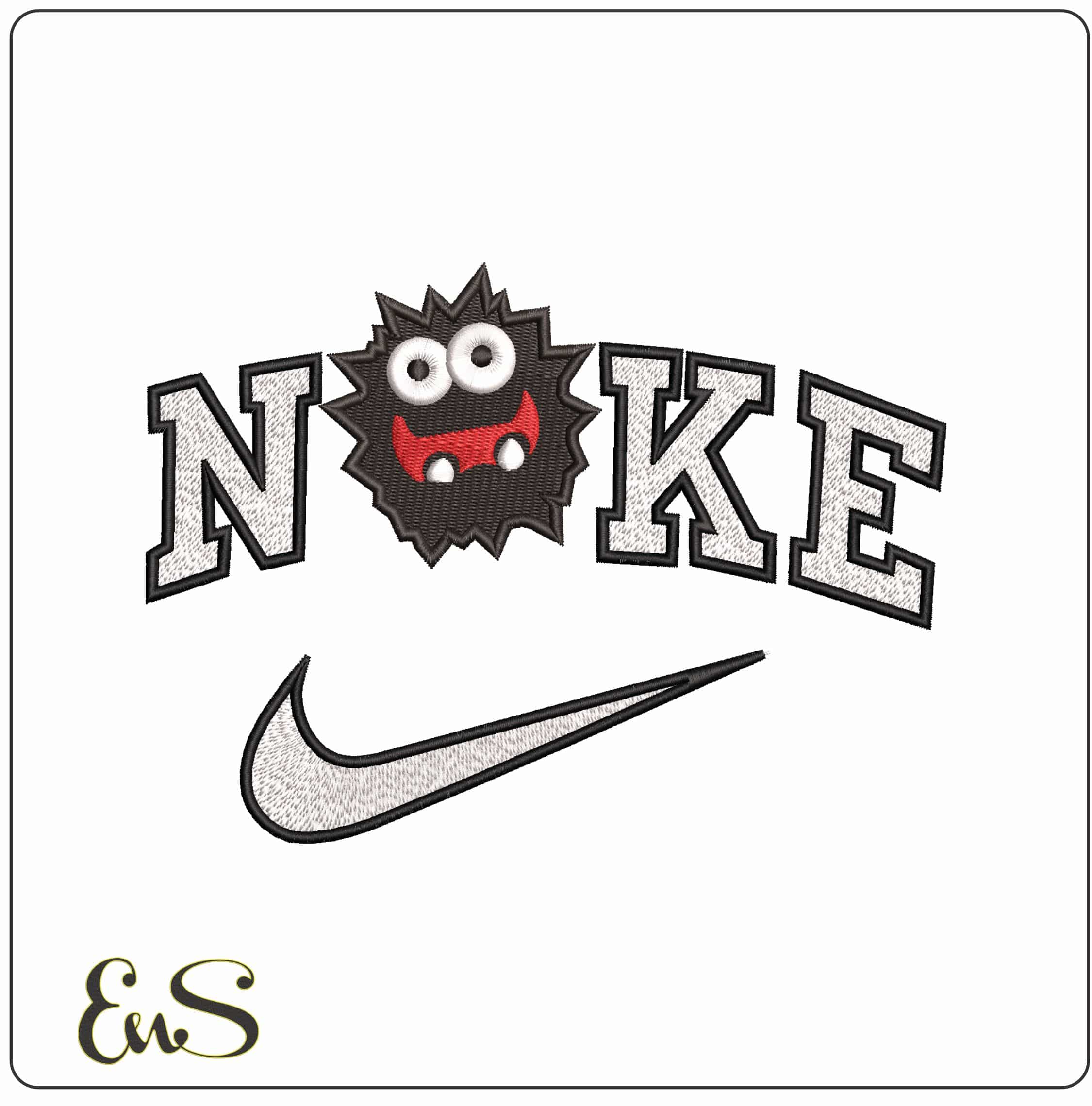 Nike Fuzzy Super Mario Bros  - Elegant embroidery design file - instant download
