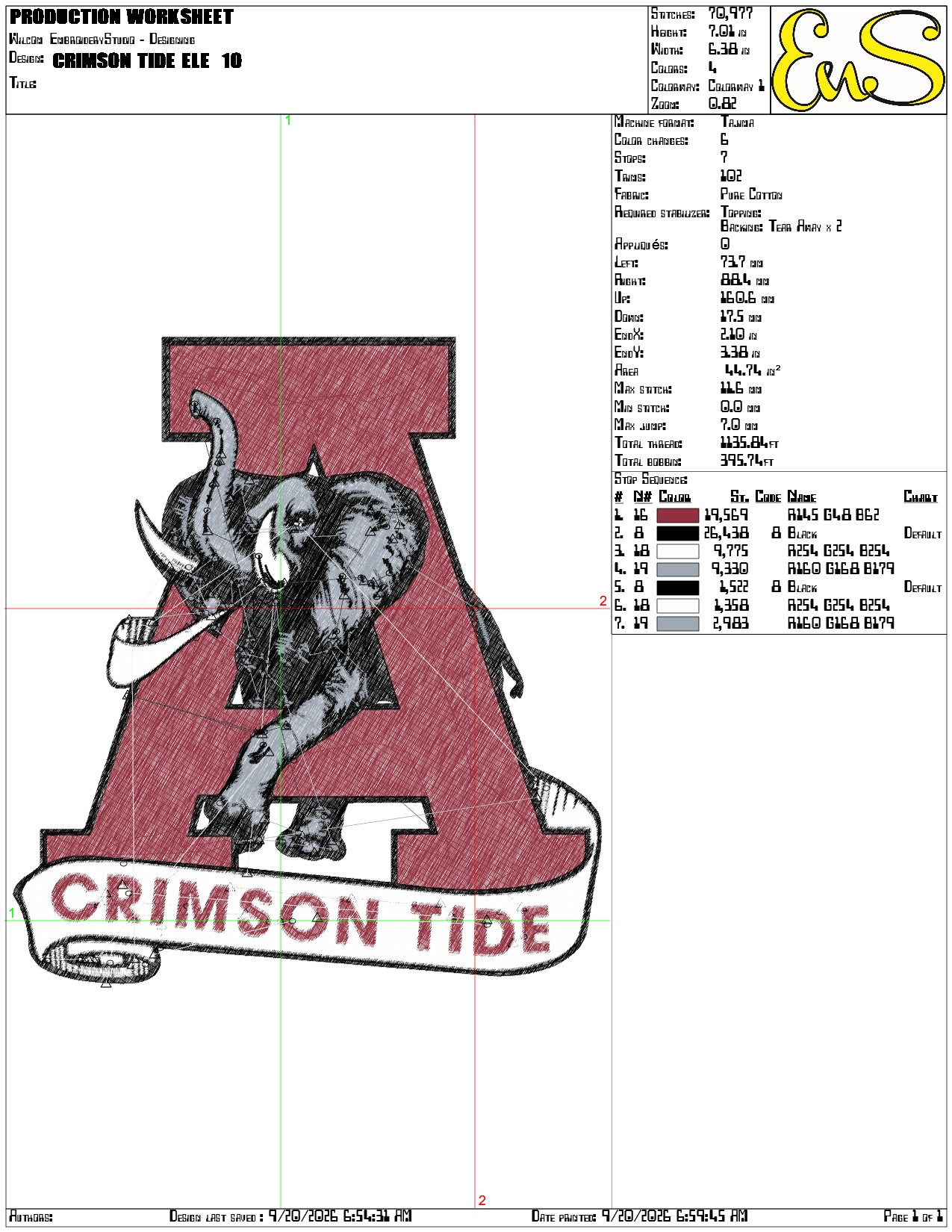 Alabama Athletics embroidery design Crimson Tide - Crimson Tide Logo embroidery machine pattern