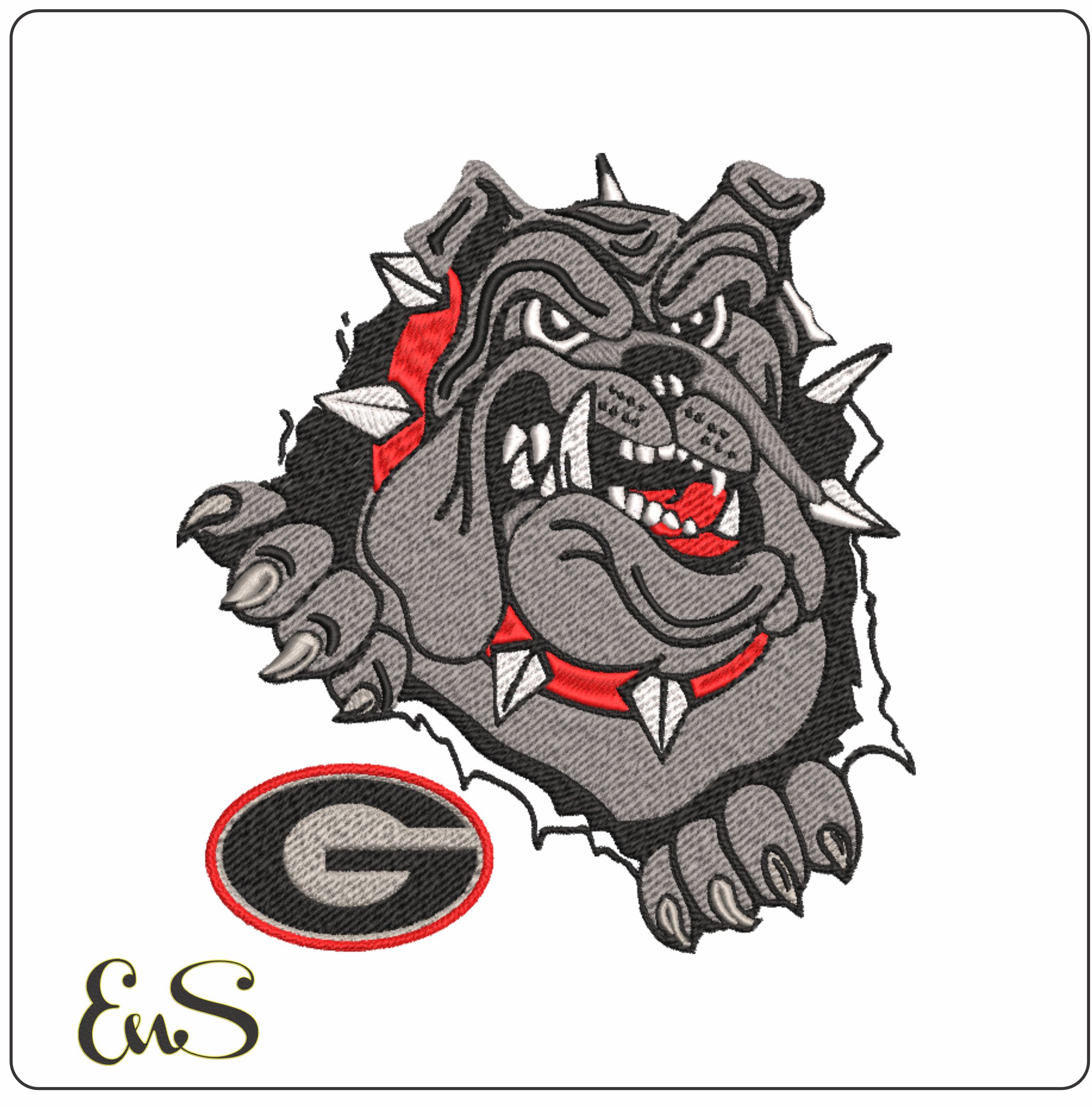 Georgia Athletics Football Bulldog Snarl embroidery design - University of Georgia