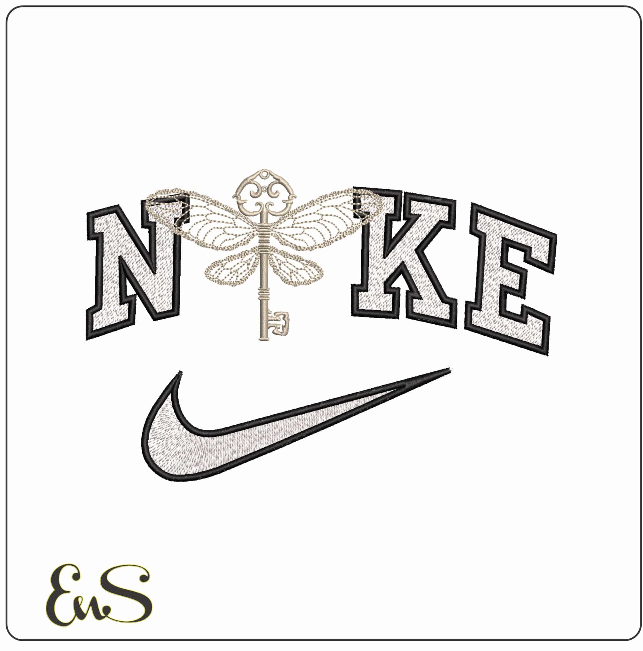 Nike Harry Potter Flying Key - Elegant embroidery design file - instant download
