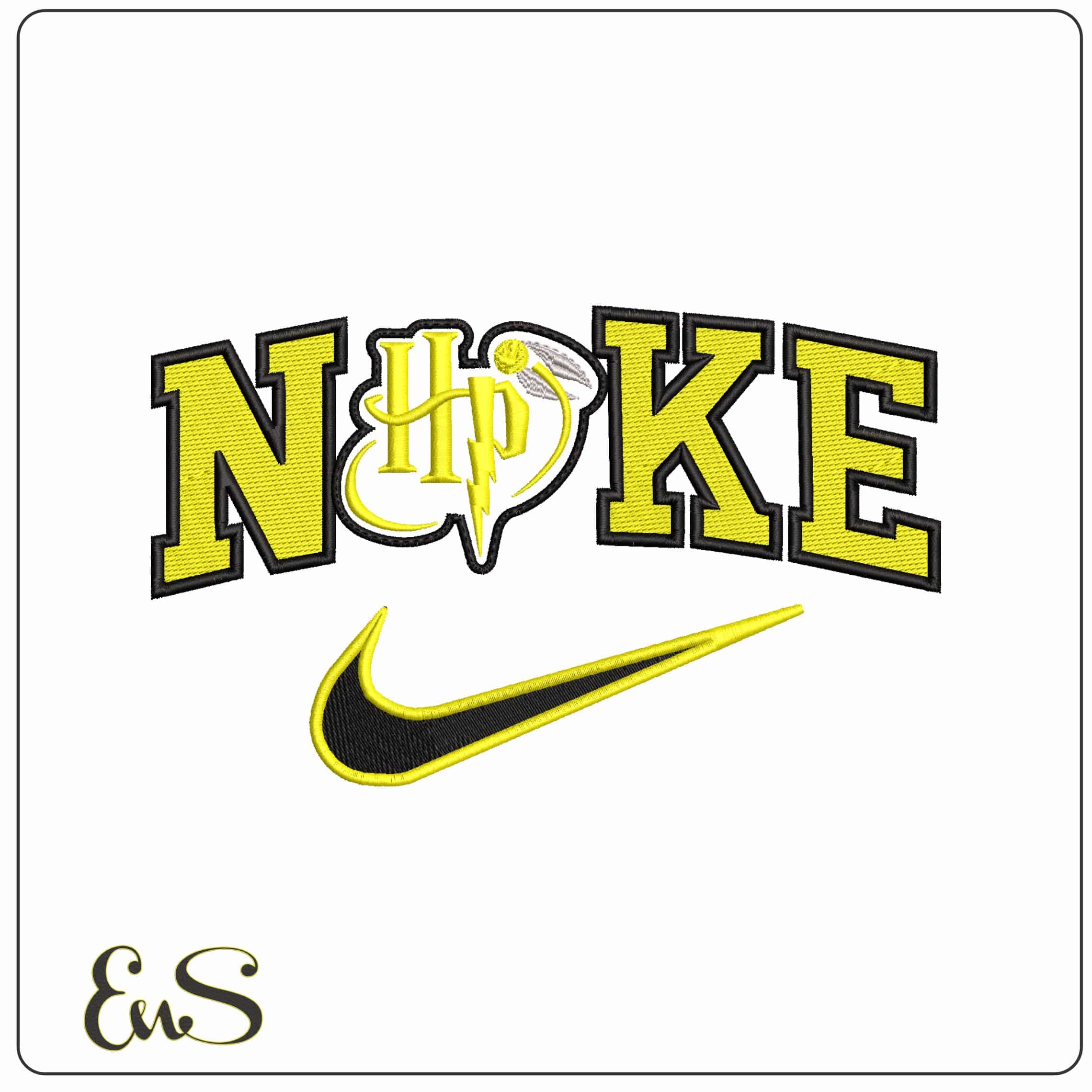Nike Harry Potter HP and Snitch - Elegant embroidery design file - instant download