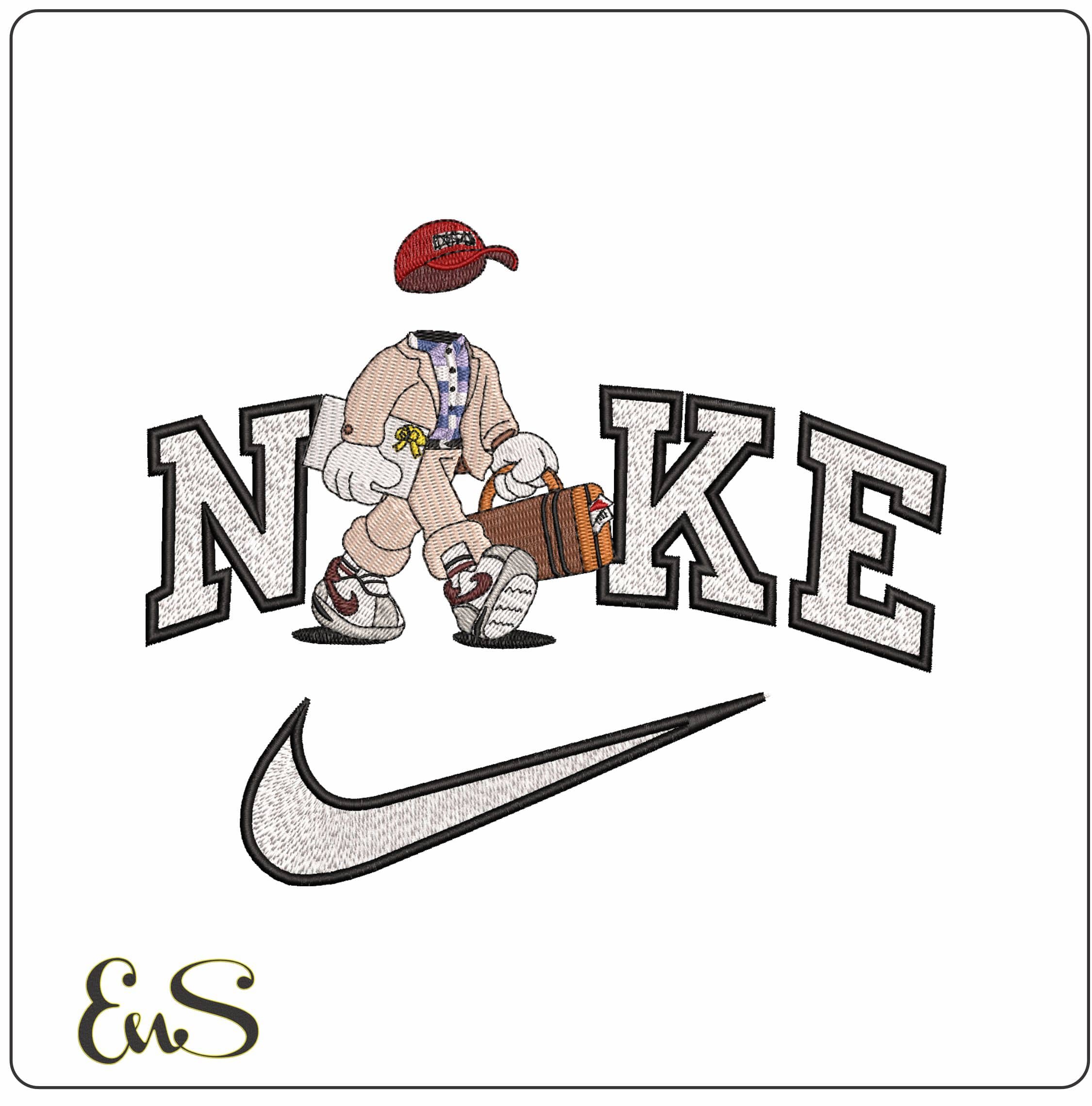 Nike Invisible Friends Suitcase Chocolates - Elegant embroidery design file - instant download