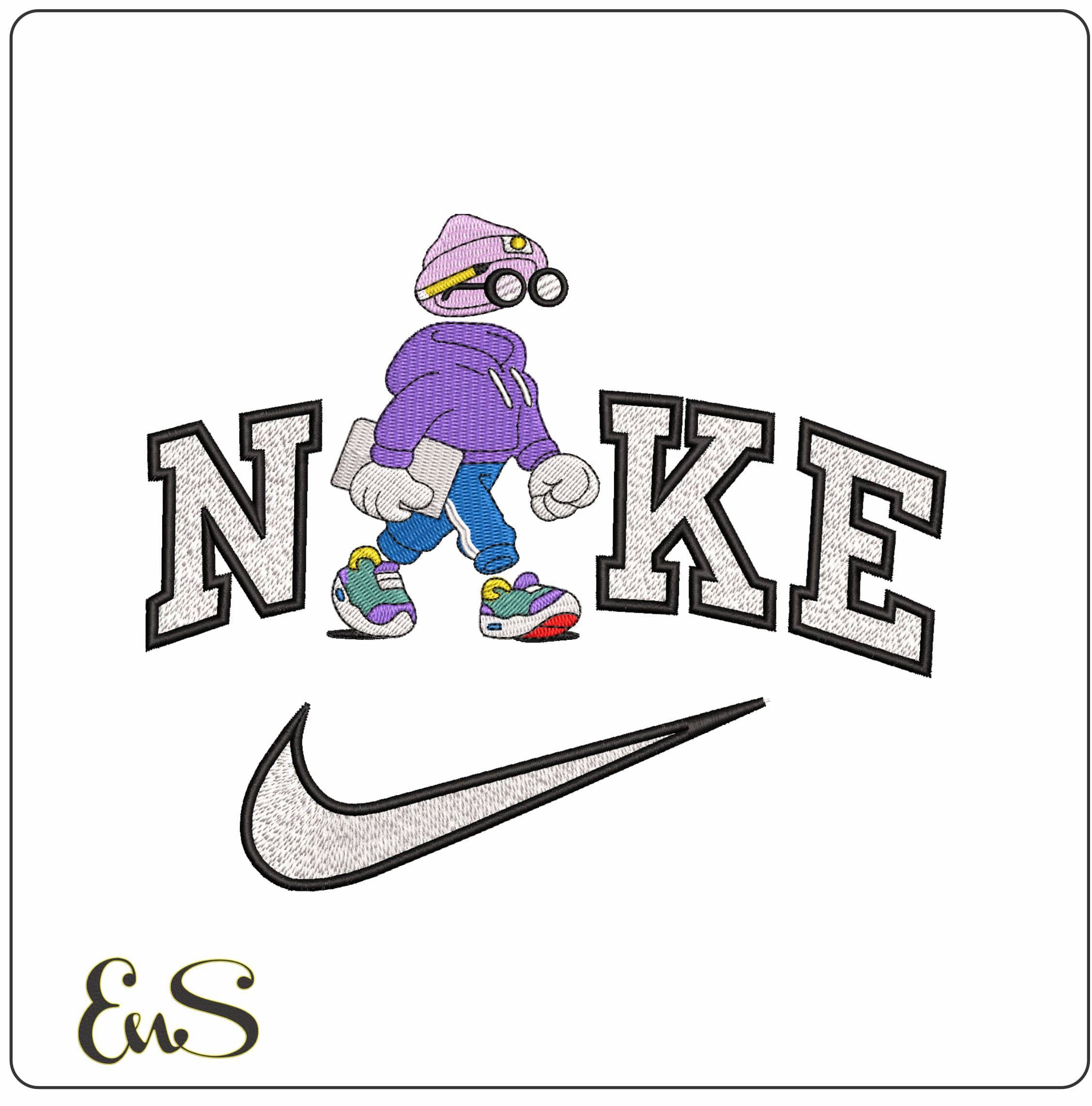 Nike Invisible Friends Tracksuit and clipbaord and Pencil - Elegant embroidery design file - instant download