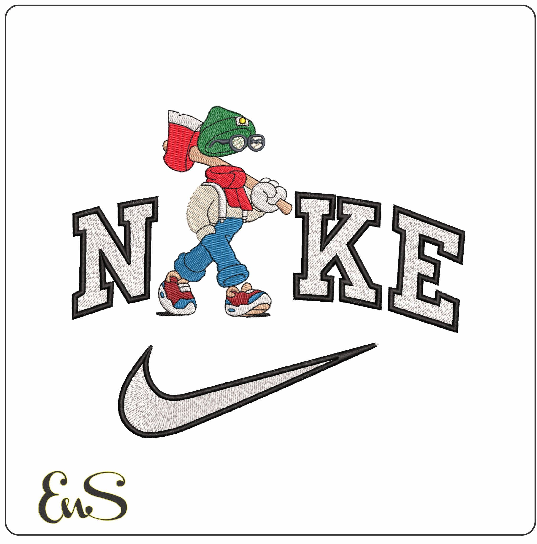 Nike Invisible Friends Wood Chopper - Elegant embroidery design file - instant download