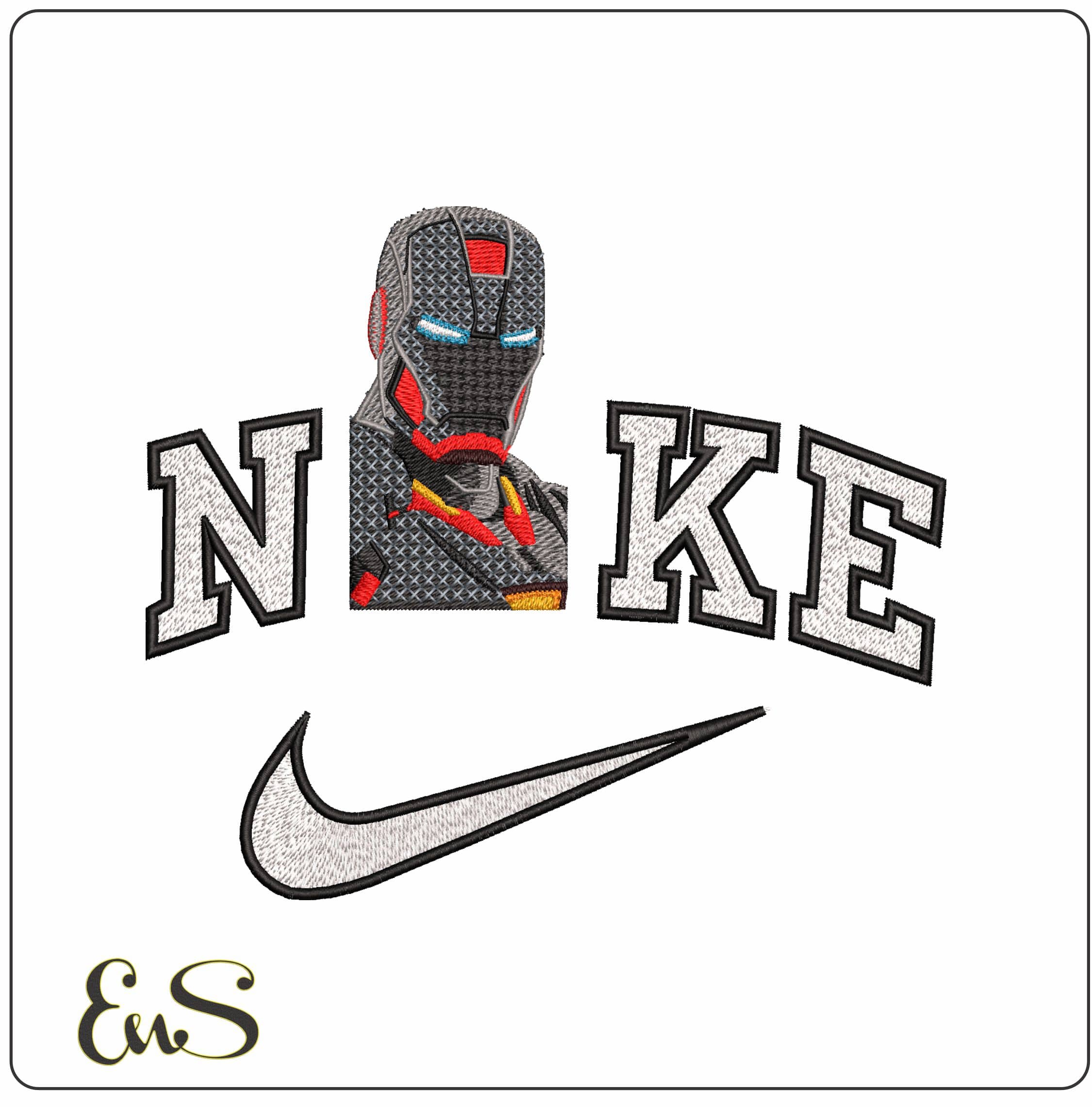 Nike Ironman Torso Marvel Comic - Elegant embroidery design file - instant download