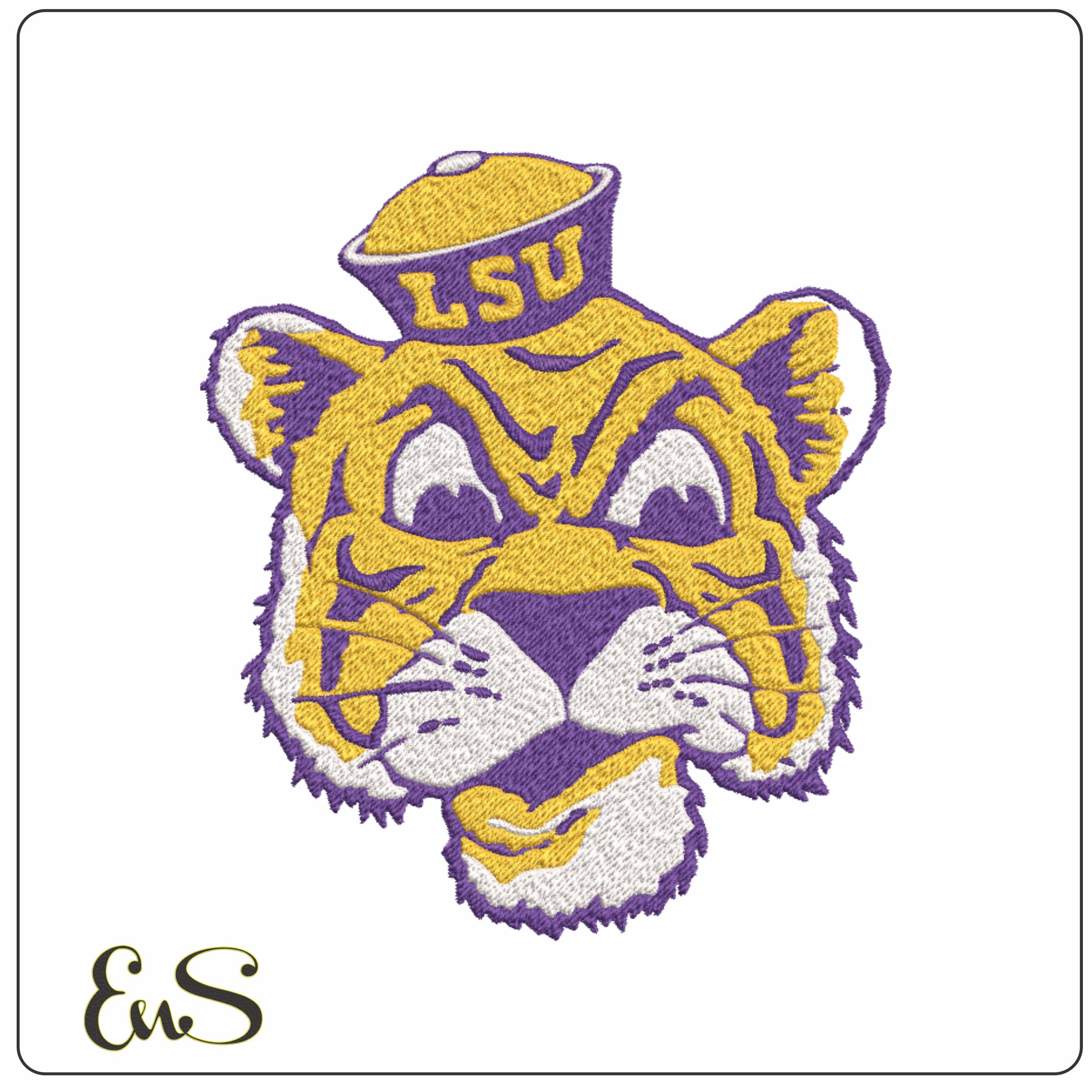LSU Fighting Tigers 1955 embroidery design - Fighting Tigers Logo - Louisiana State University Logo embroidery machine pattern embroidery file - instant download in a frame