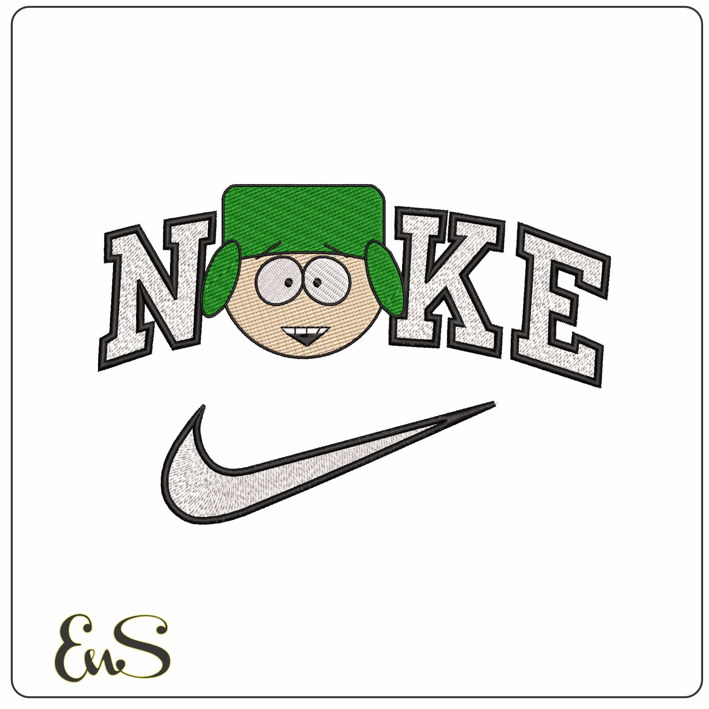 Nike Kyle Broflovski South Park - Elegant embroidery design file - instant download