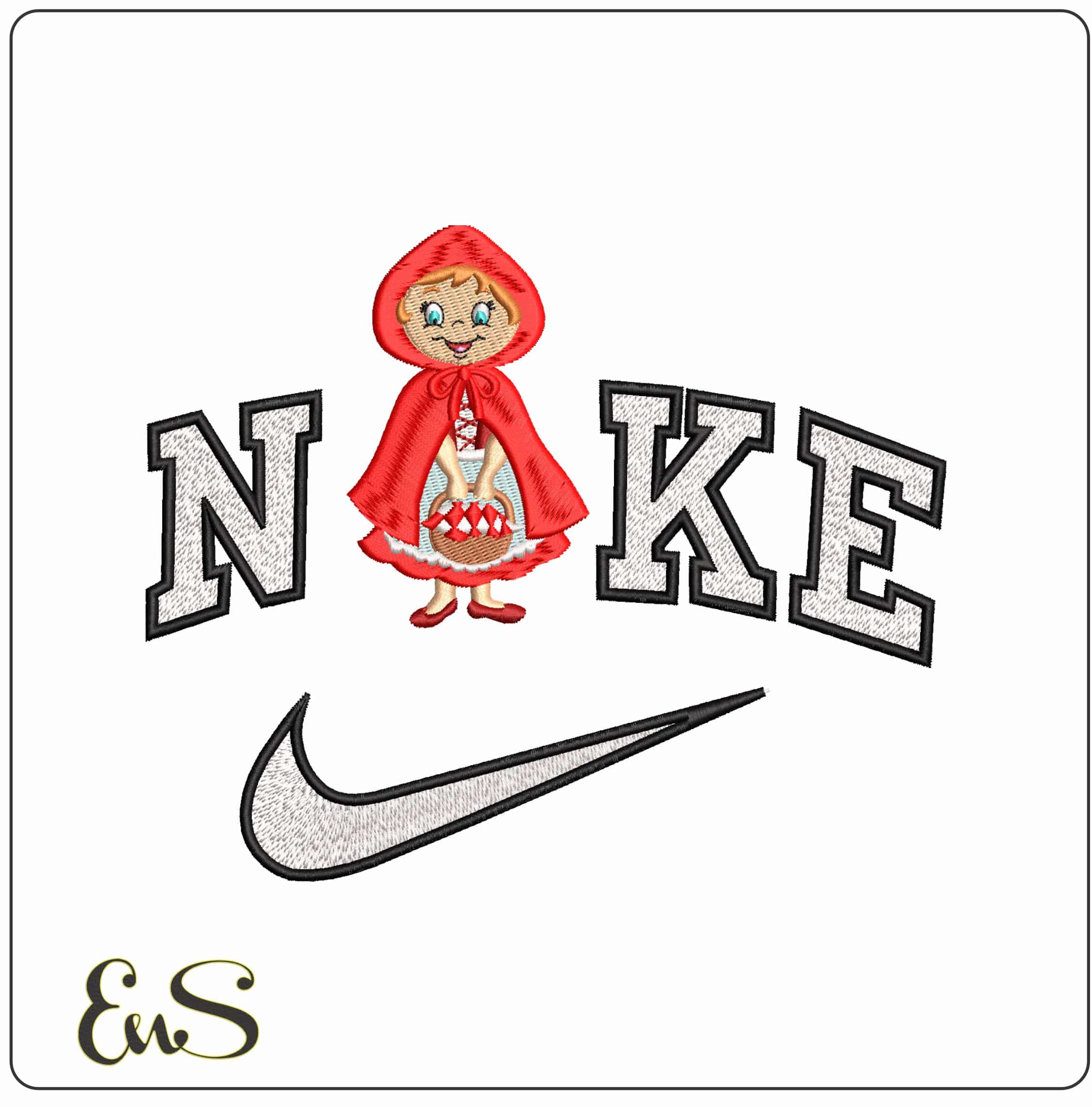 Nike Little Red Riding Hood - Elegant embroidery design file - instant download