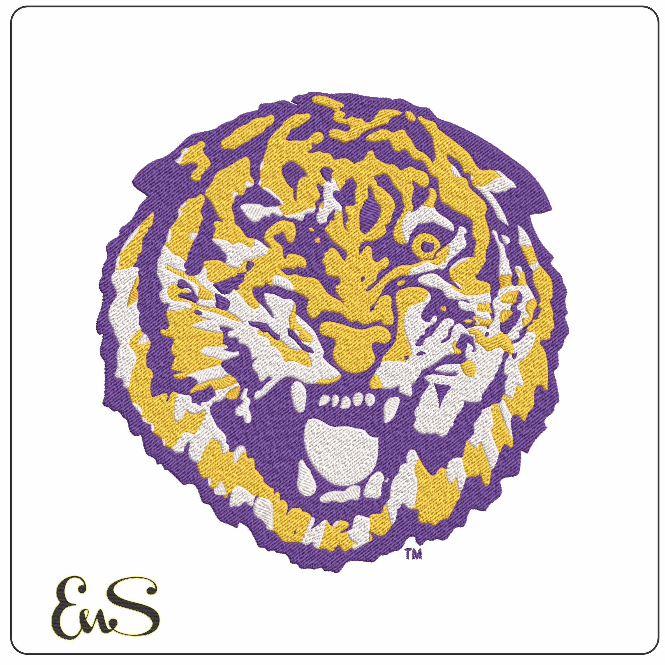 LSU Fighting Tigers embroidery design 1972 - Fighting Tigers Logo - Louisiana State University  Logo  embroidery machine  pattern embroidery file - instant download in a frame
