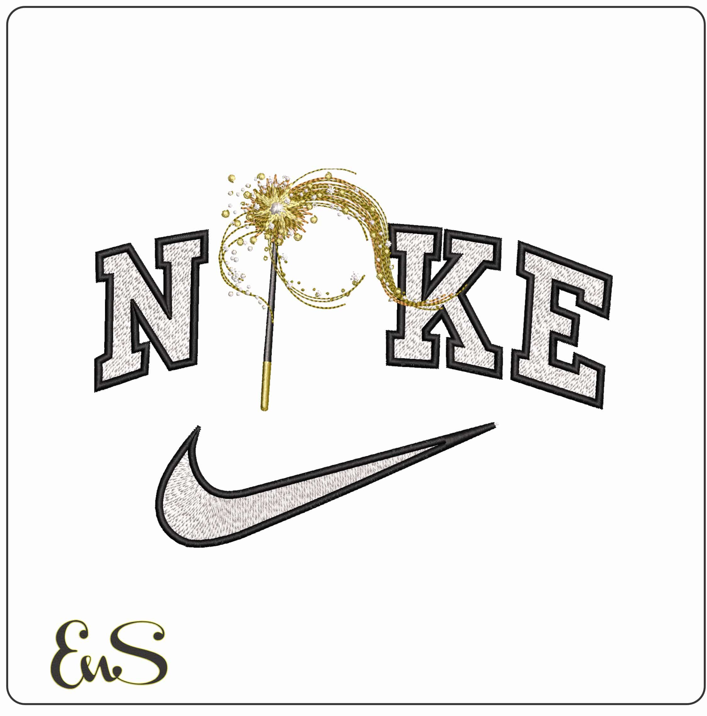Nike Magic Wand - Elegant embroidery design file - instant download