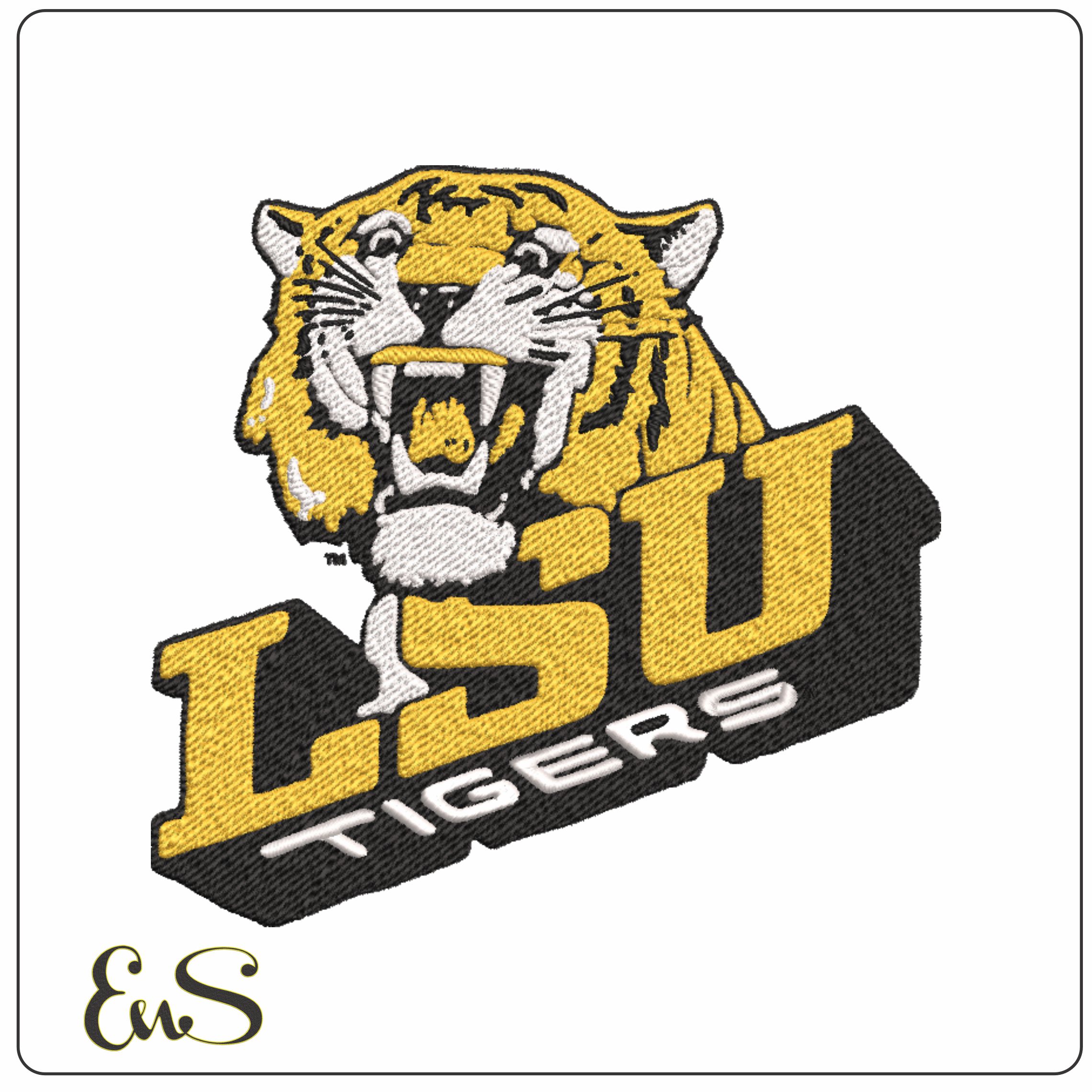 LSU Fighting Tigers embroidery design 1980 - Fighting Tigers Logo - Louisiana State University  Logo  embroidery machine  pattern embroidery file - instant download in a frame