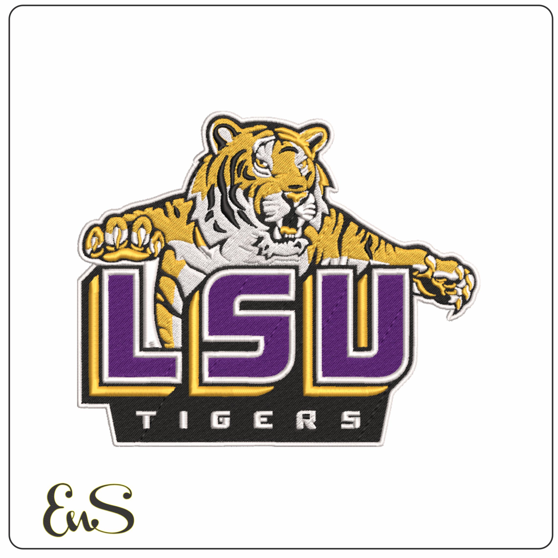 LSU Tigers embroidery design - Fighting Tigers Logo - Louisiana State University  Logo  embroidery machine  pattern embroidery file - instant download in a frame