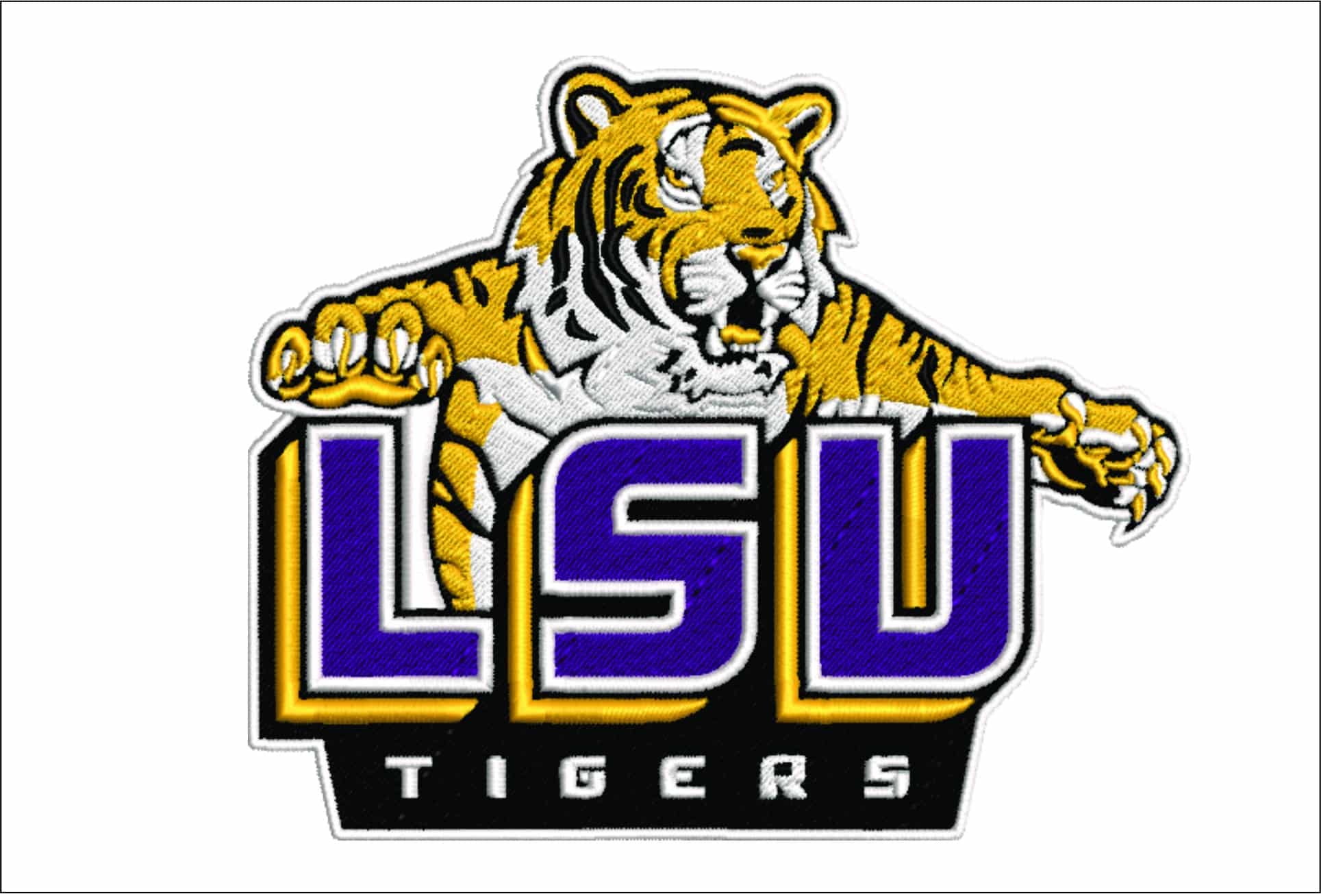 LSU Tigers embroidery design - Fighting Tigers Logo - Louisiana State University Logo embroidery machine pattern embroidery file - instant download in a frame