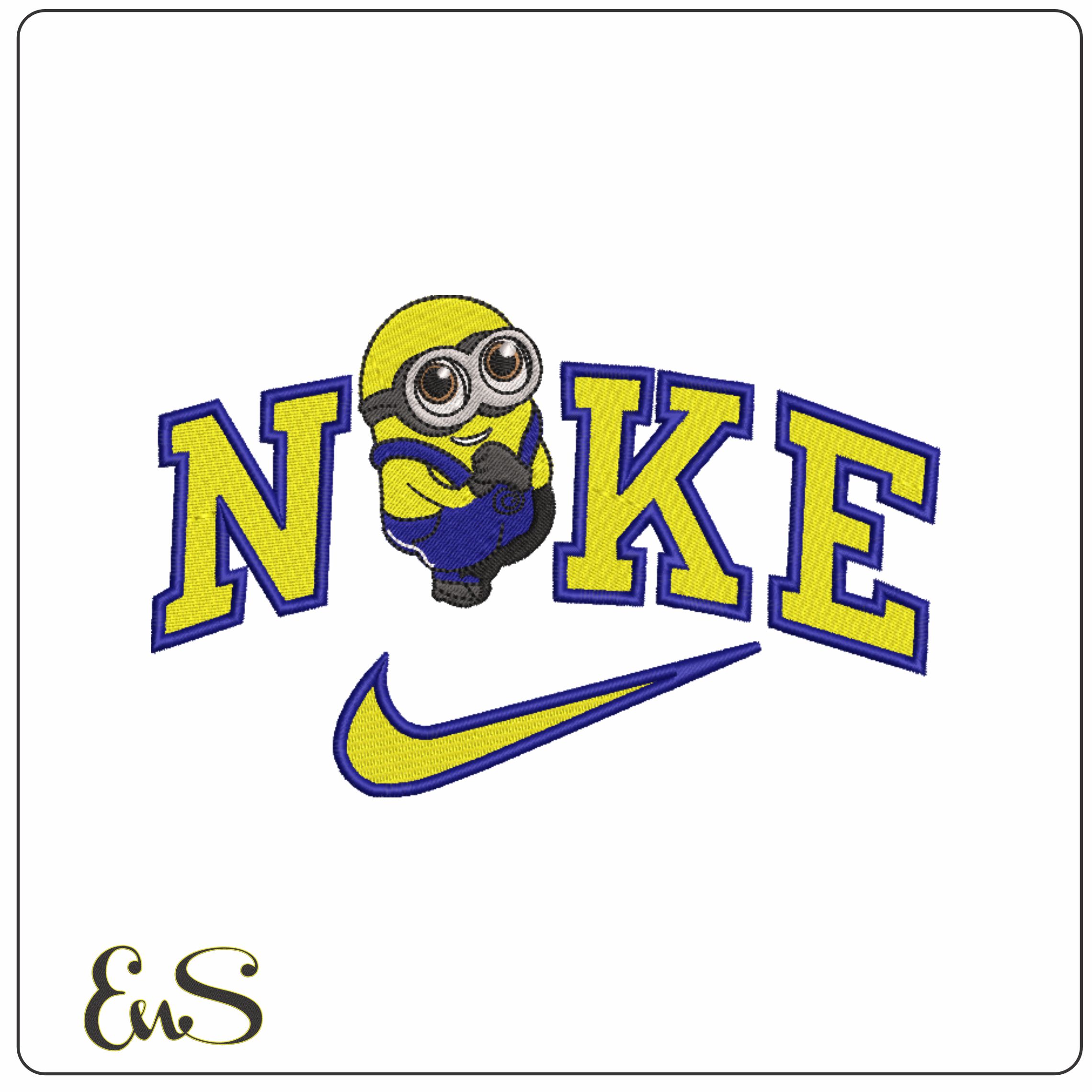 Nike Minion Running Cheering - Elegant embroidery design file - instant download