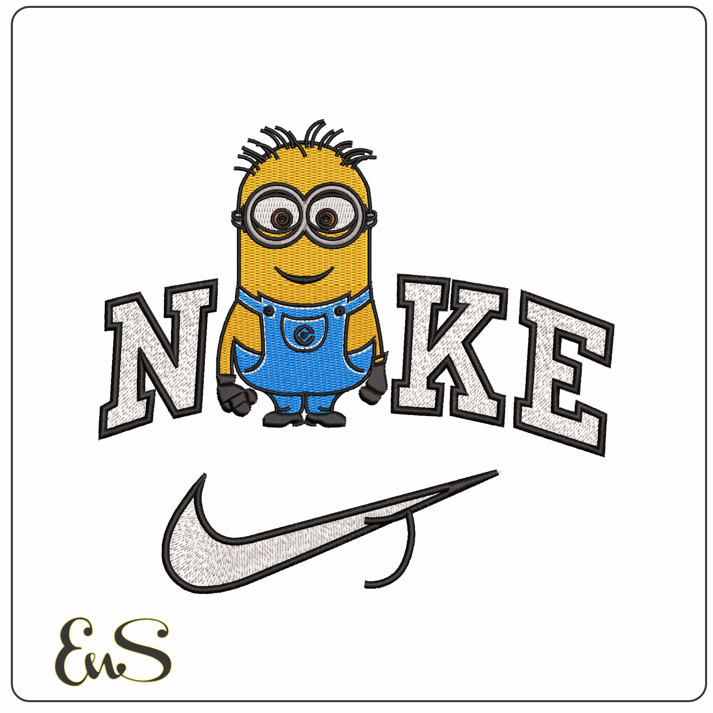 Nike Minion waiting - Elegant embroidery design file - instant download