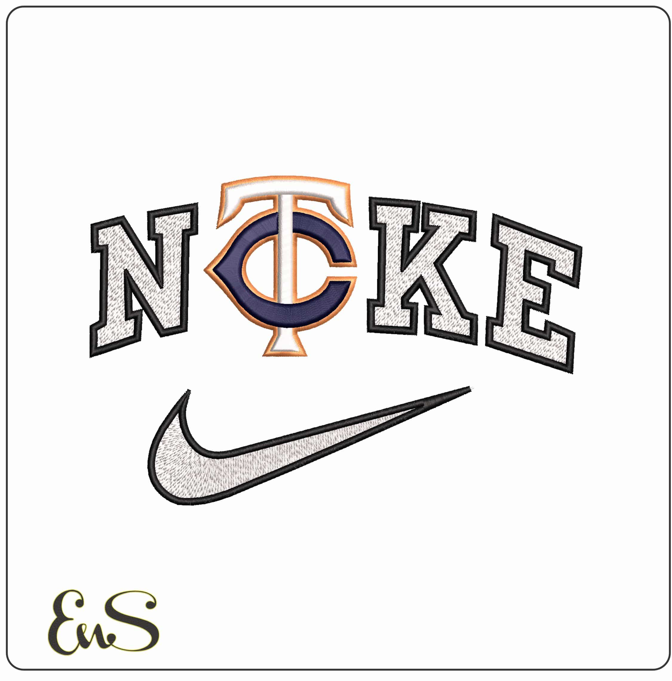 Nike Minnesota Twins 3d MLB - Elegant embroidery design file - instant download