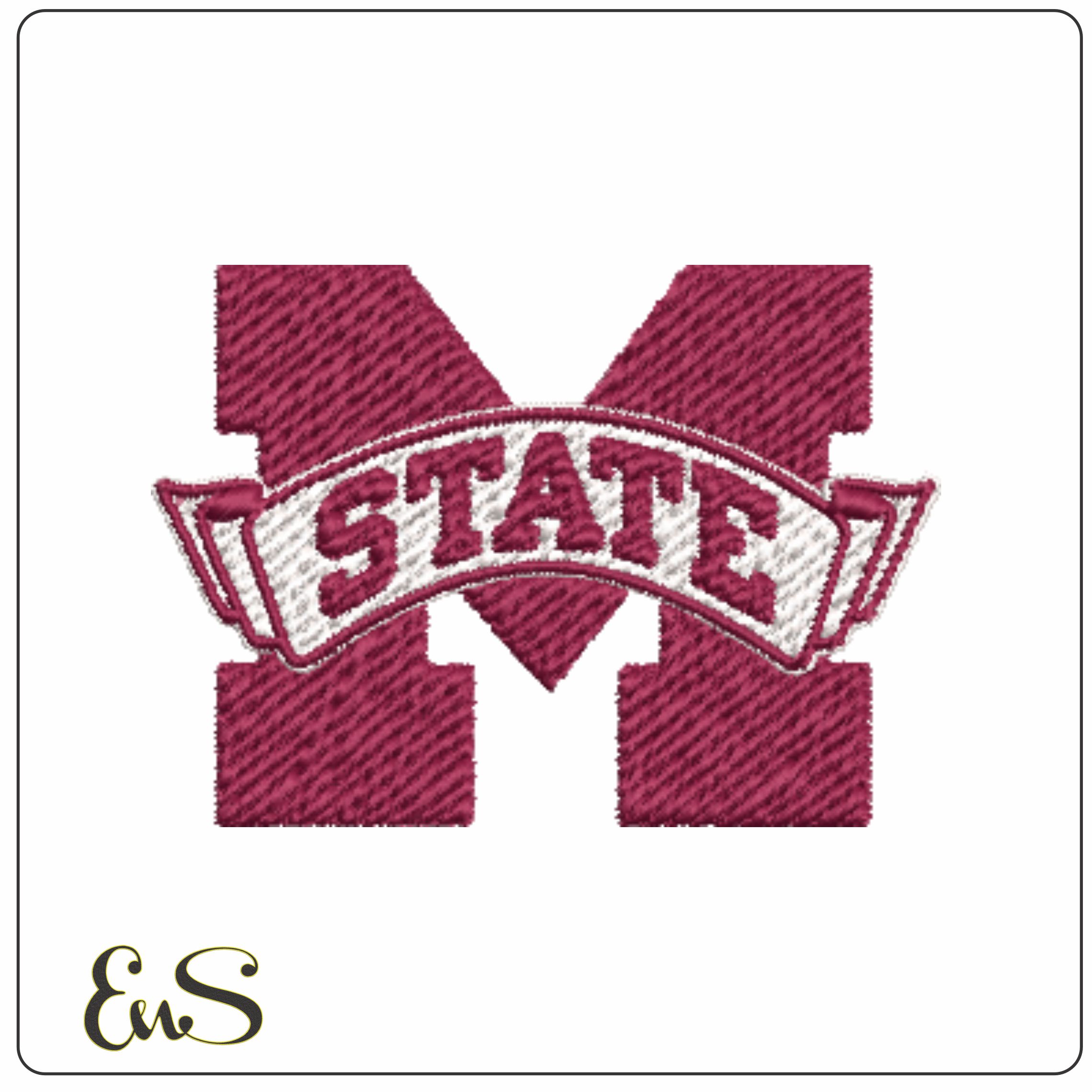 Mississippi State Bulldogs embroidery design Mississippi State University Logo machine pattern file instant download