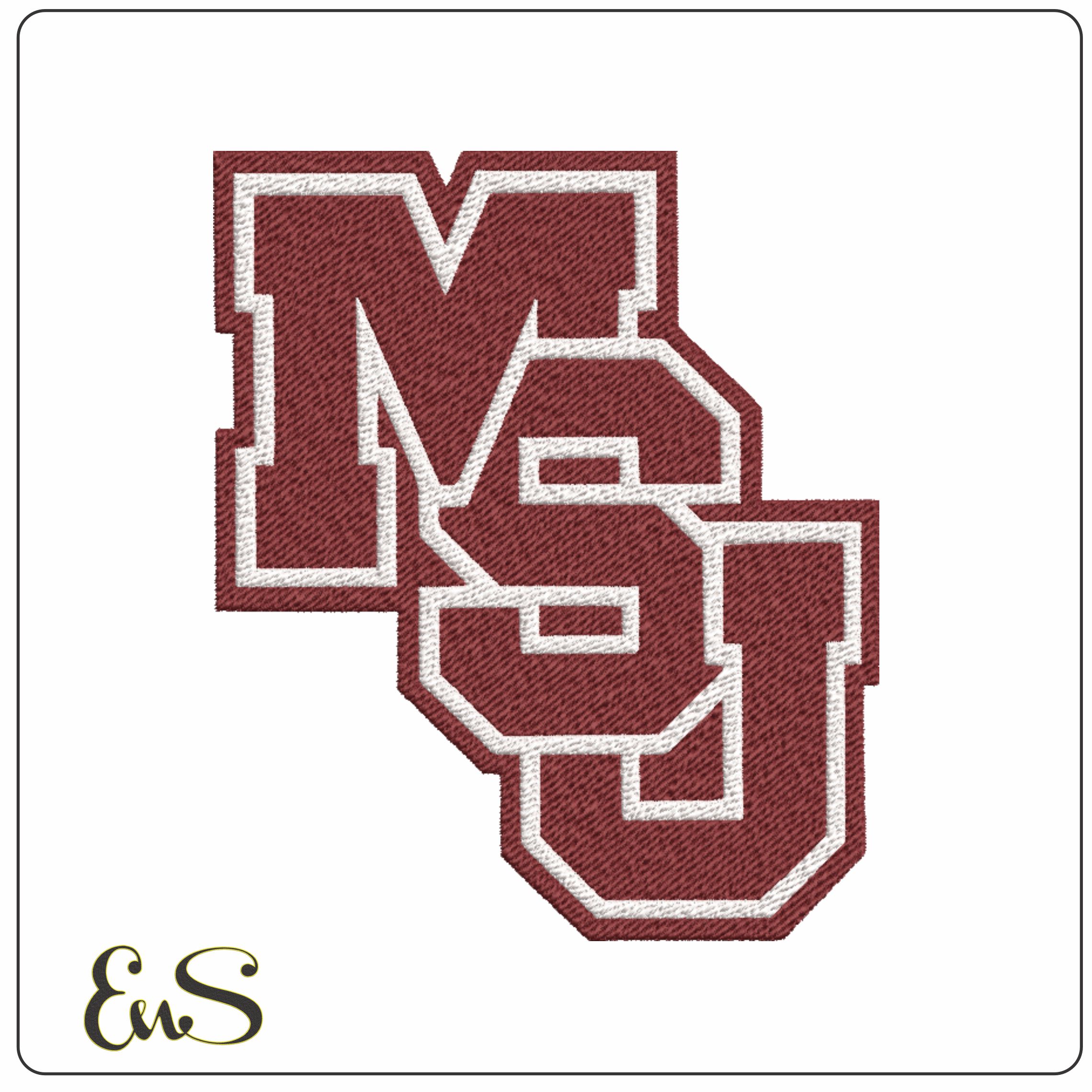 Mississippi State Bulldogs 1986 embroidery design Mississippi State University Logo machine pattern file instant download