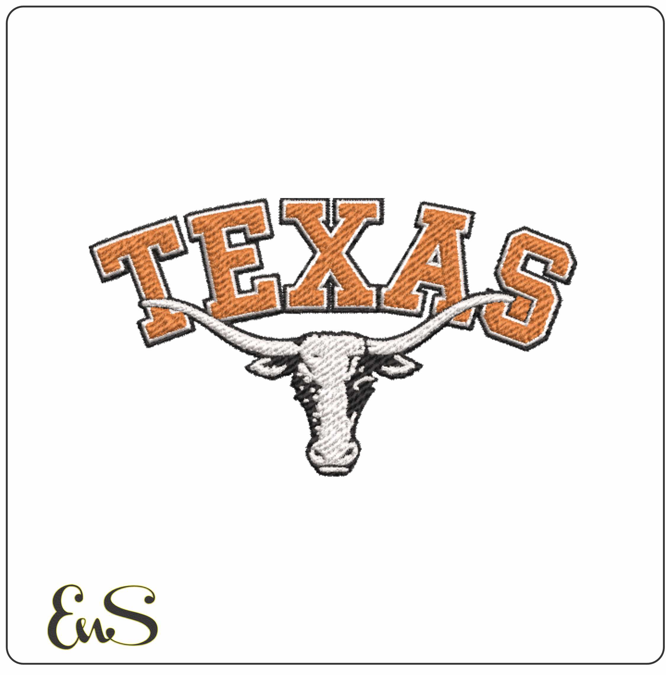 Texas Longhorns Varsity embroidery design - Logo embroidery machine pattern embroidery file - instant download in a frame