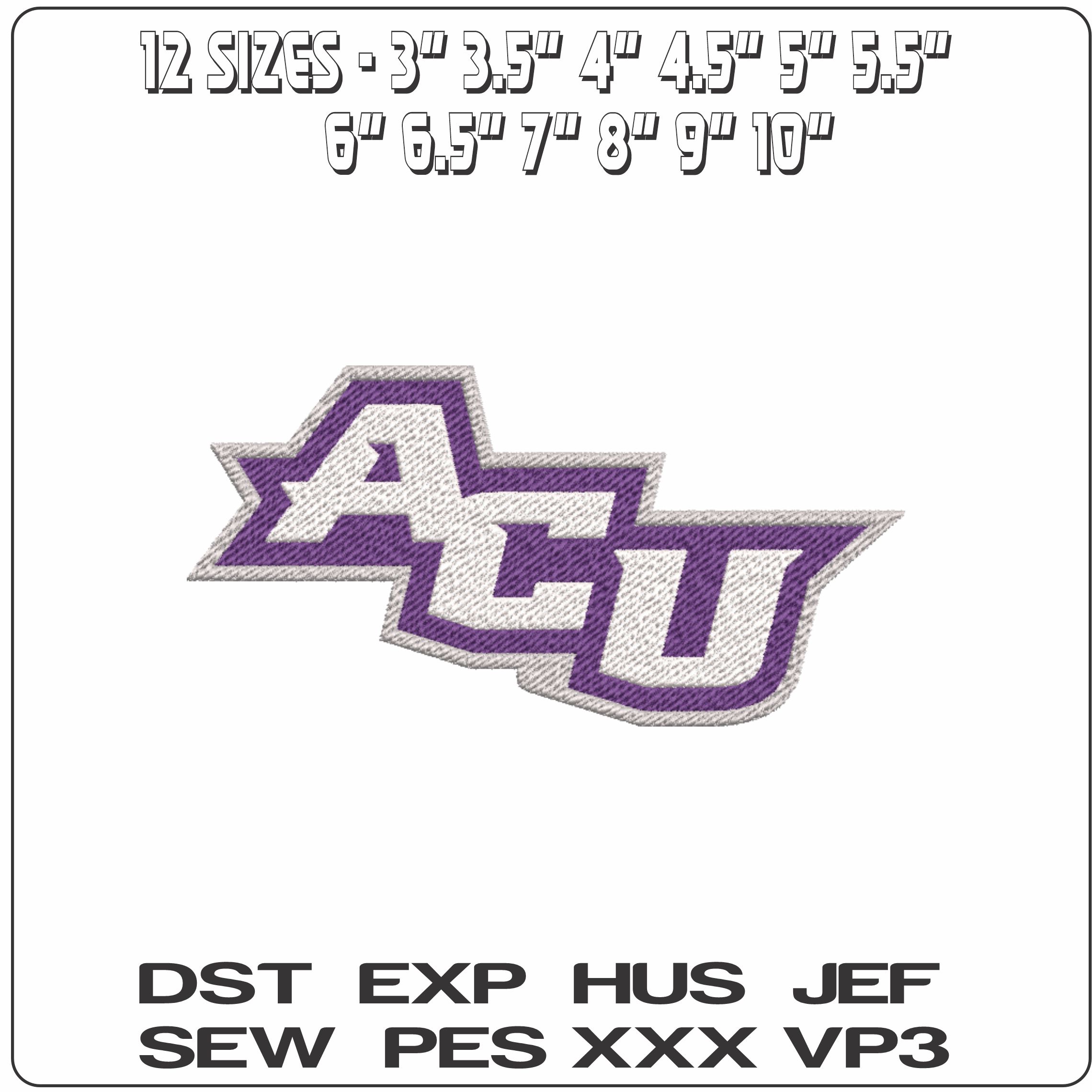ACU Wild cats embroidery design - Abilene Christian Wildcats embroidery machine pattern embroidery file - instant download in frame