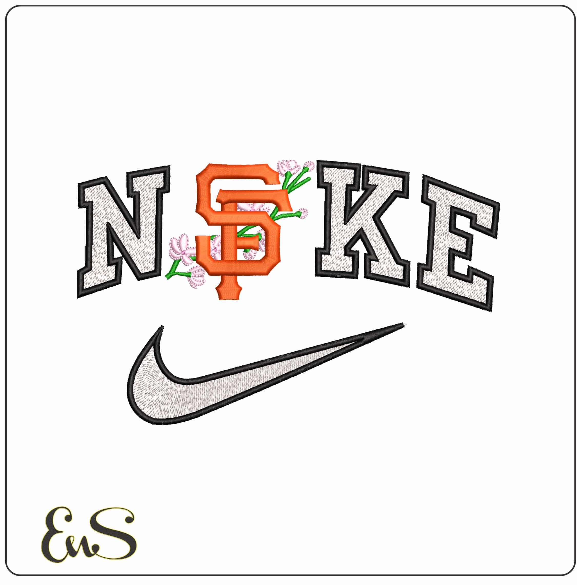Nike San Francisco Giants SFG Bloom - Elegant embroidery design file - instant download