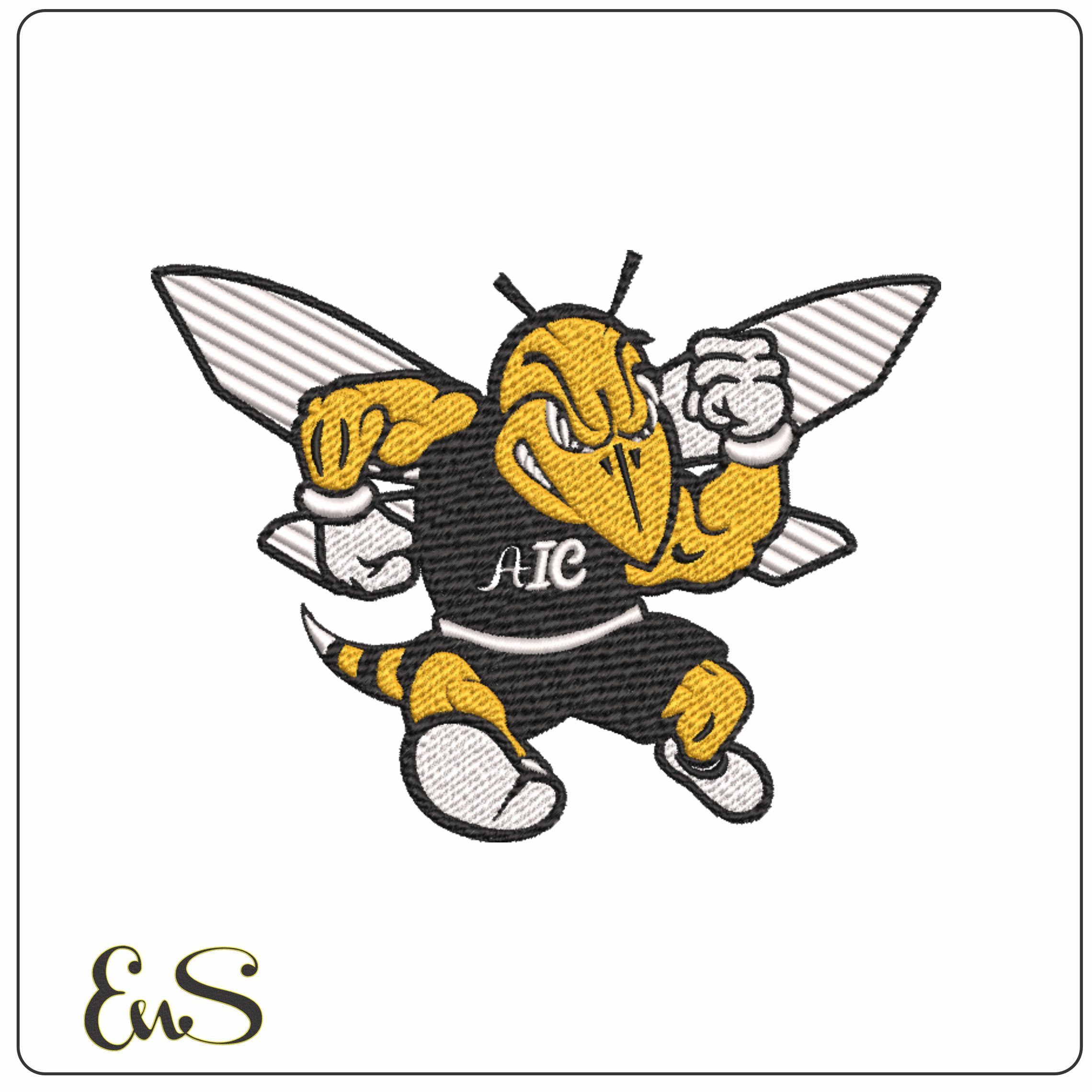 American International College Yellow Jackets embroidery design AIC Logo embroidery machine pattern ASU embroidery file - instant download